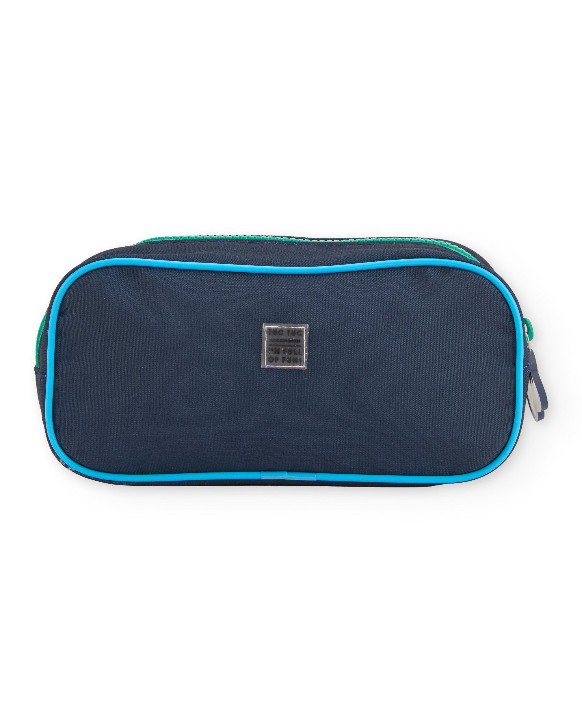 Estuche escolar para niño en azul con estampado de