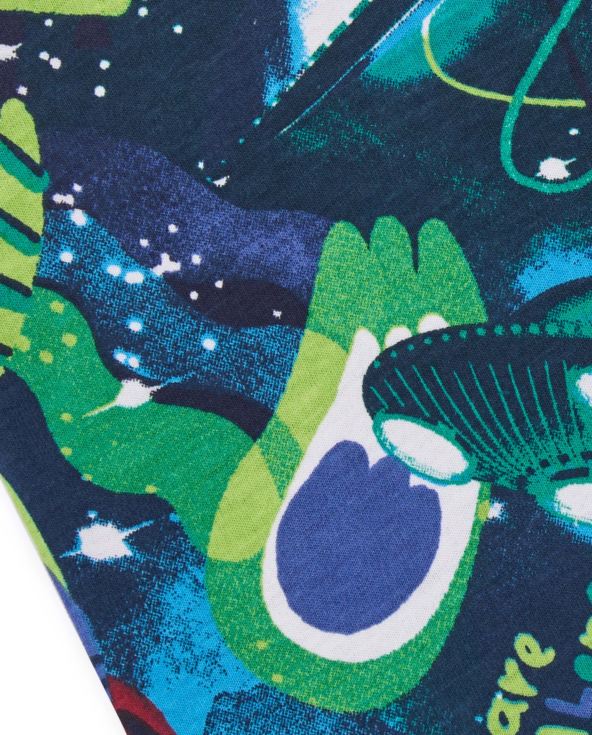 Braga de cuello azul para niño con estampado de naves