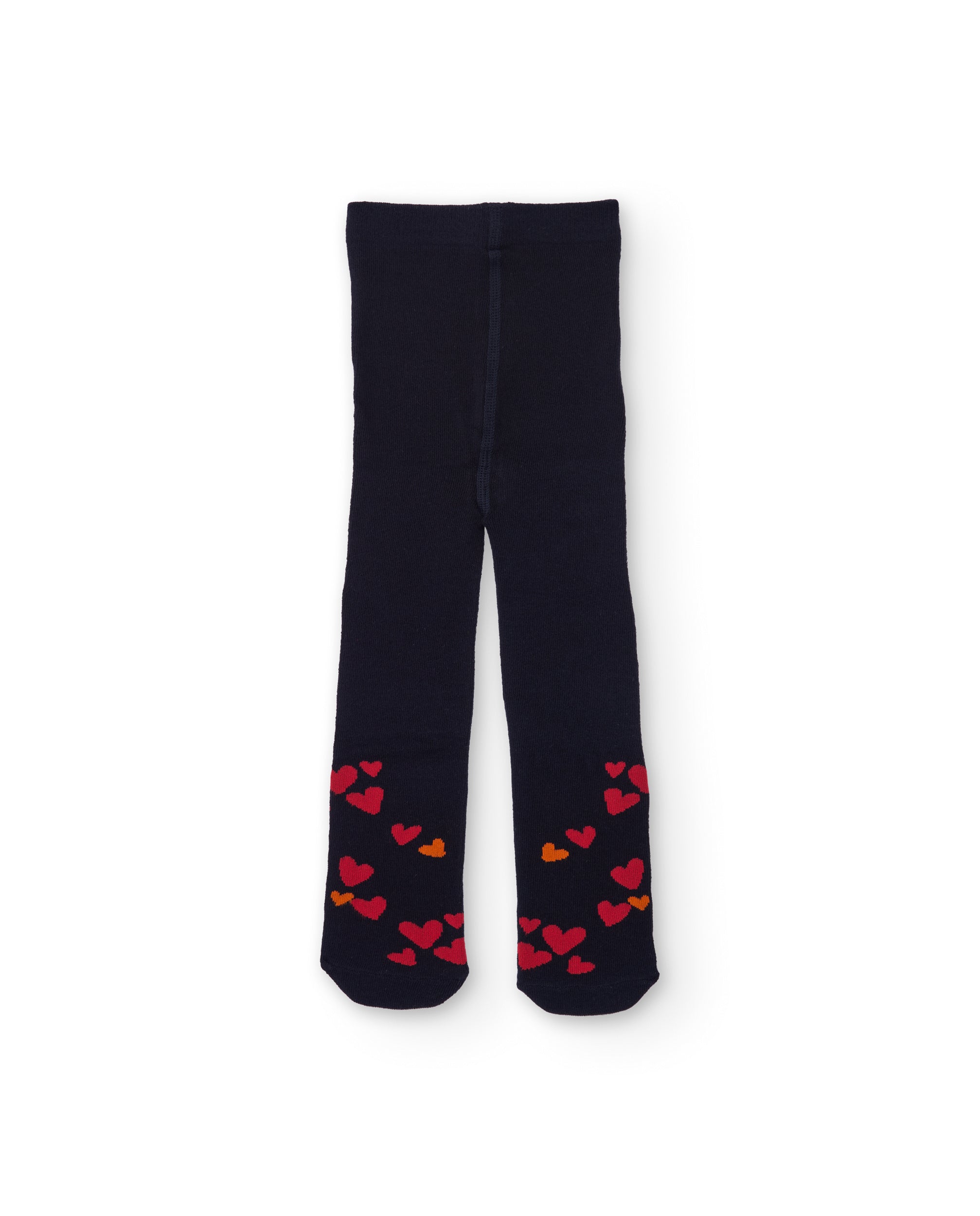 Pack de leotardos para niña en rojo y azul marino con corazones