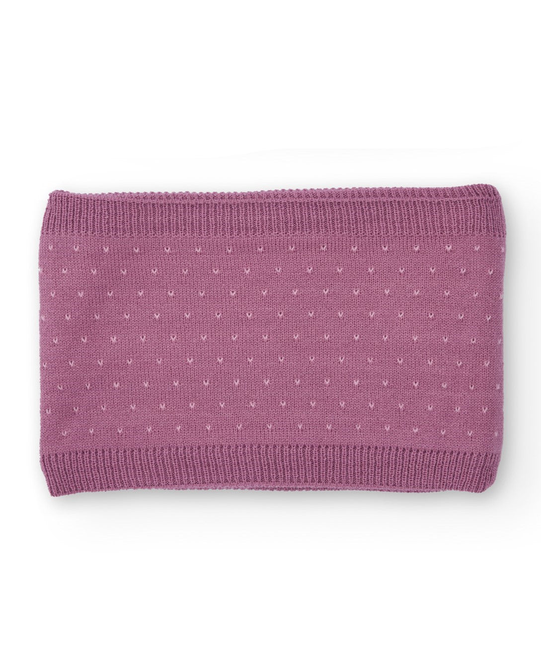 Cuello de punto para niña en color malva con bordado floral