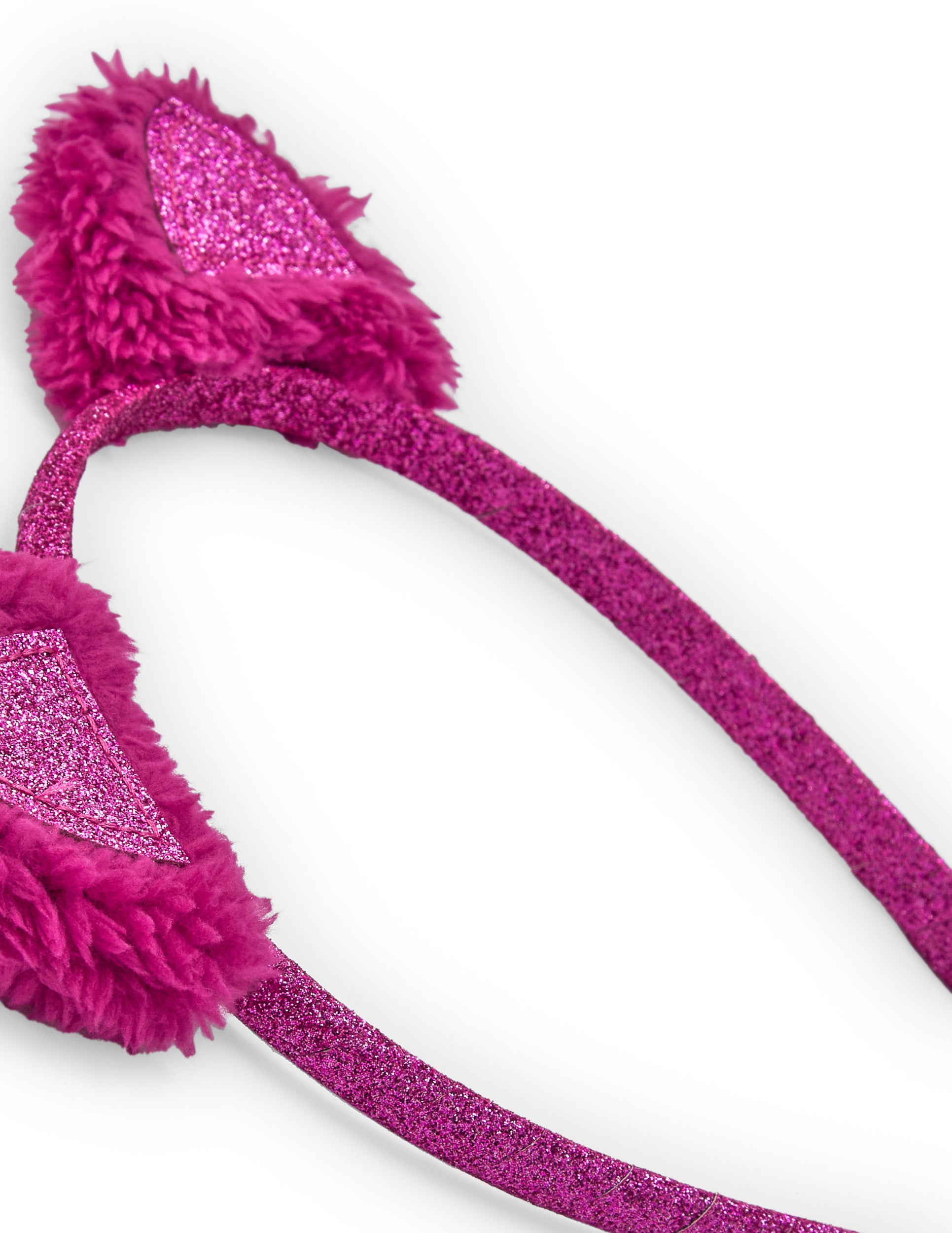 Diadema de niña con orejitas glitter en rosa