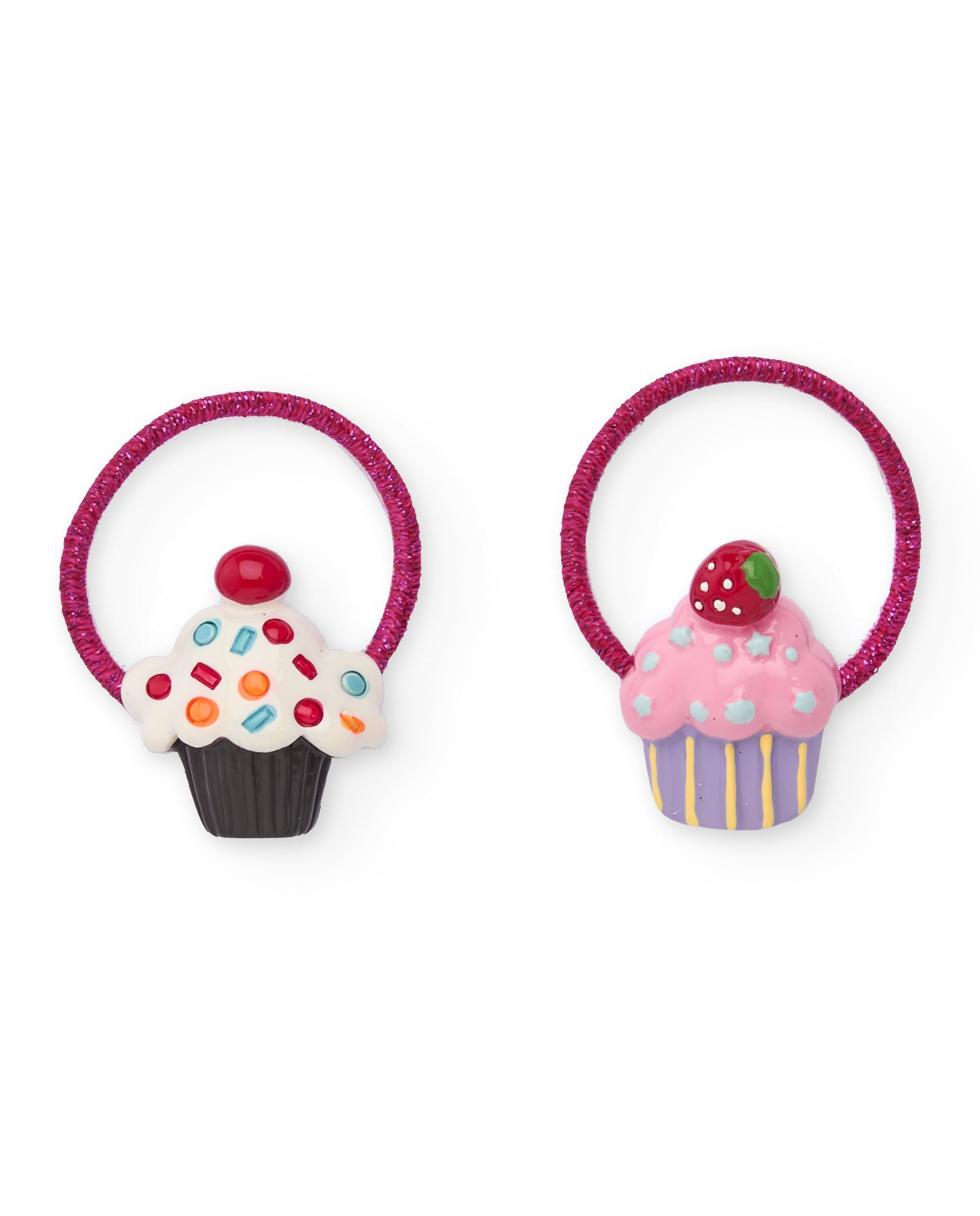 Coleteros de niña con decoración de cupcakes en color rosa