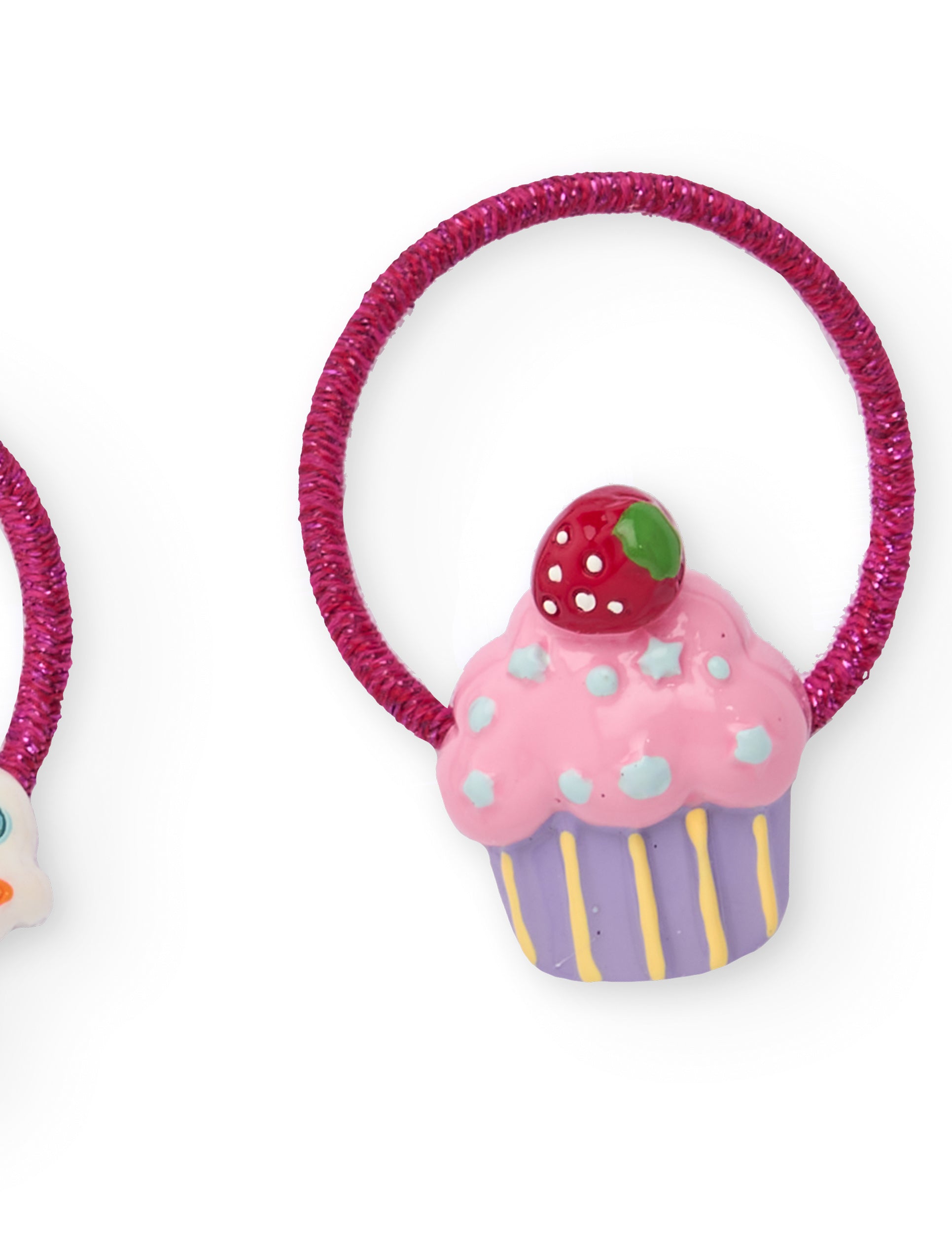 Coleteros de niña con decoración de cupcakes en color rosa