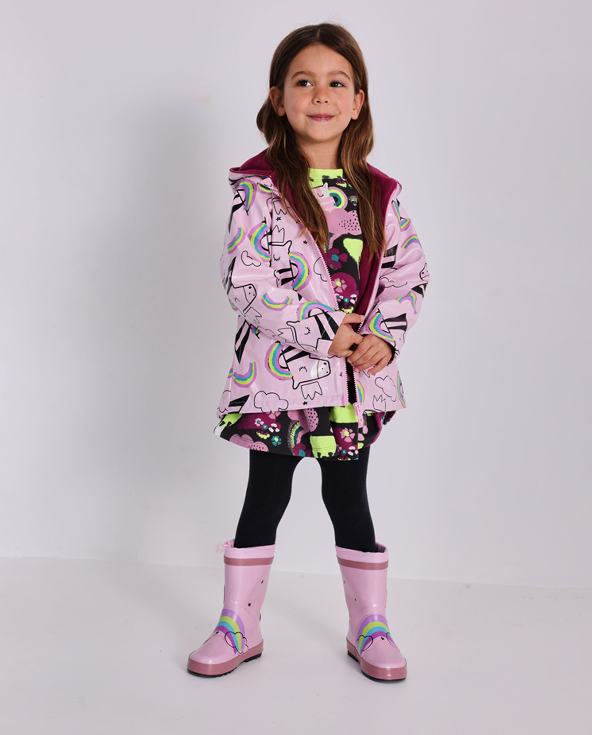 Sudadera de manga larga para niña en marrón con estampado de