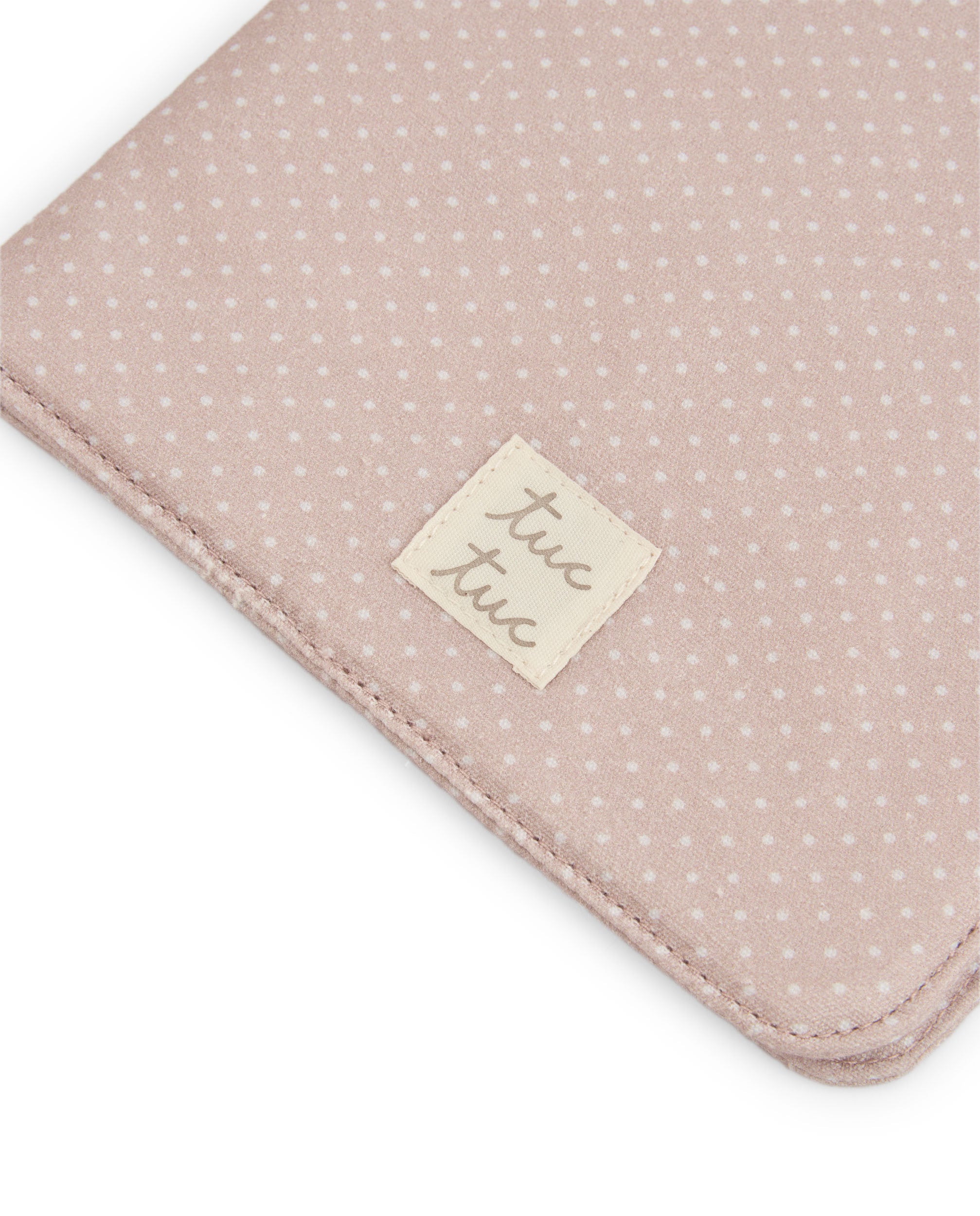 Portadocumentos de bebé con diseño de topitos en tono beige