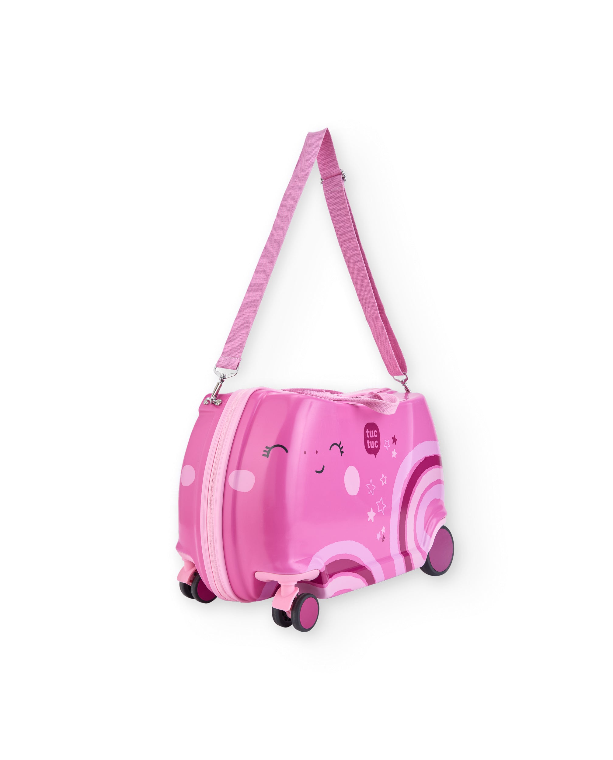 Maleta infantil rígida con diseño rosa arcoíris