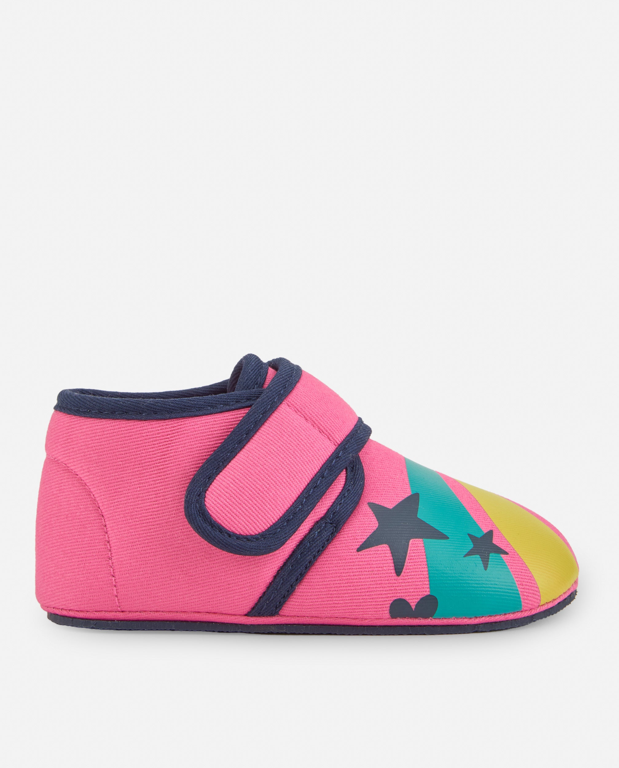 Zapatillas de casa de niña color rosa con cierre de velcro