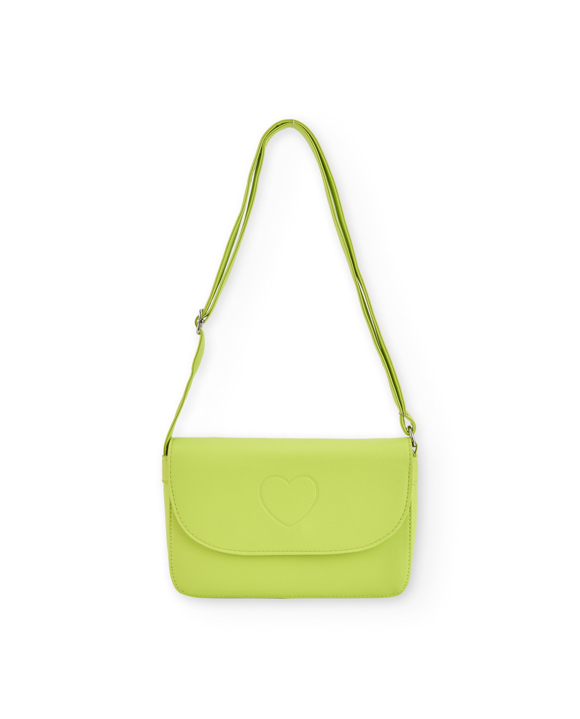 Bolso bandolera para niña en color verde lima con detalle de