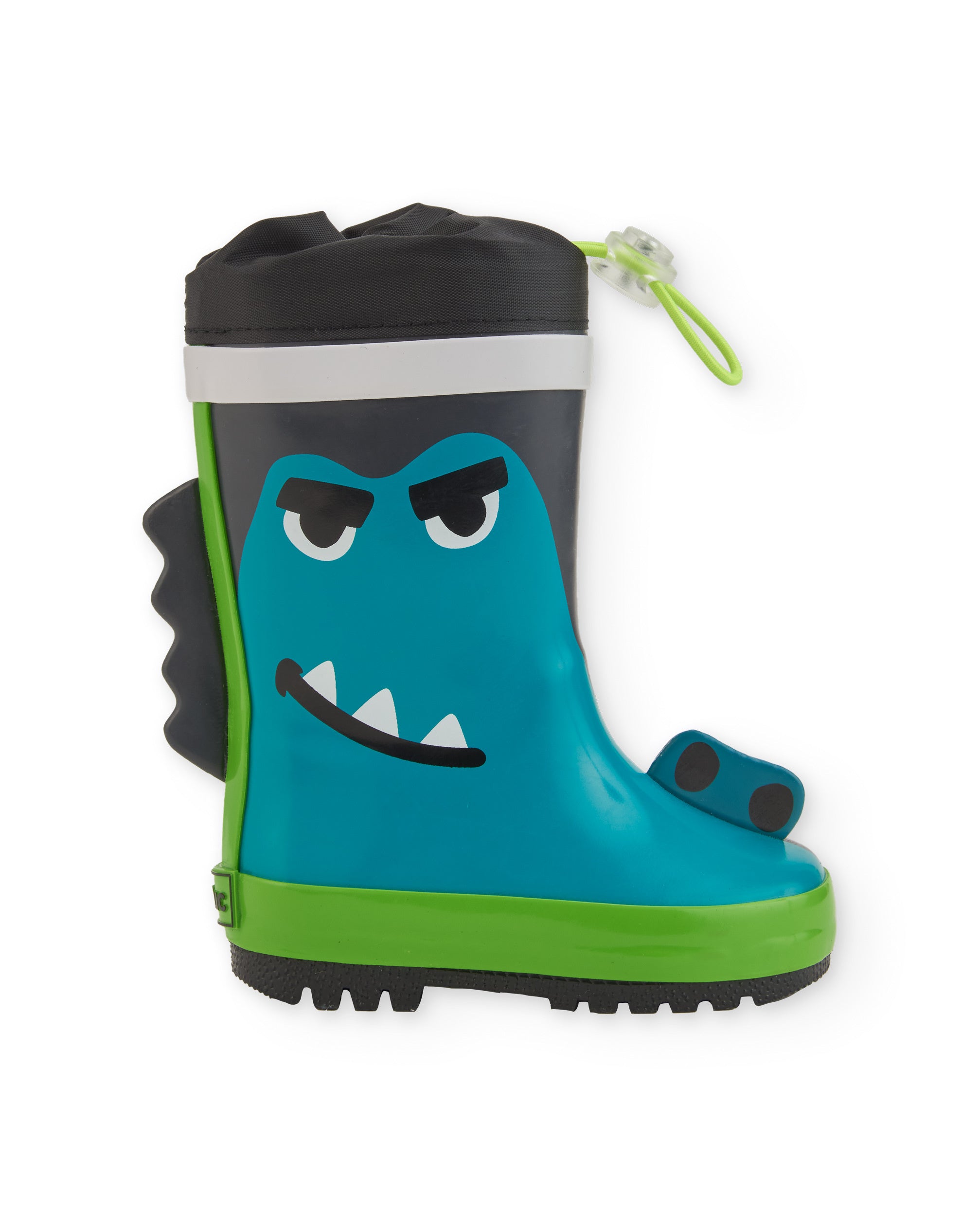 Botas de agua para niño en azul con diseño de monstruo
