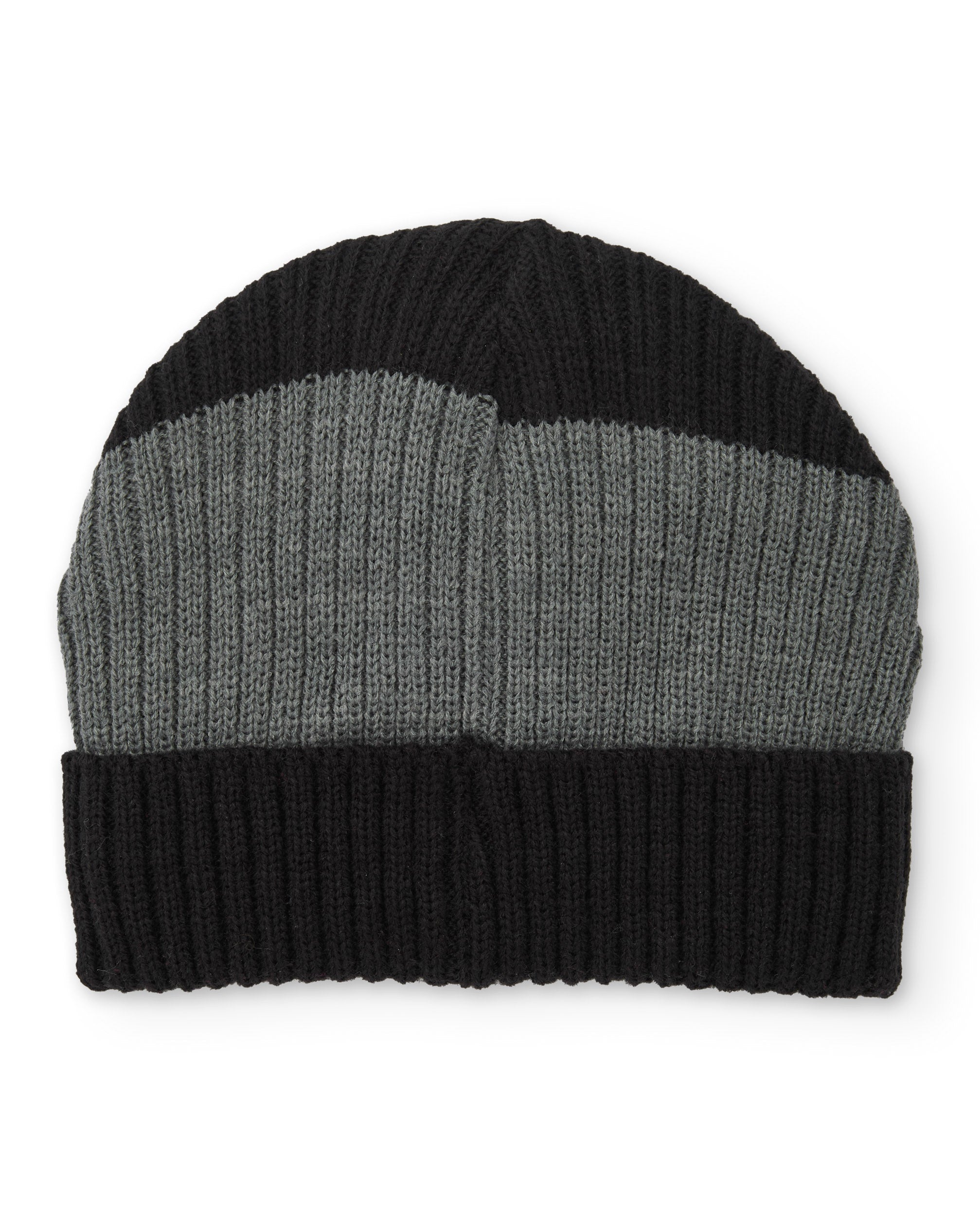 Gorro de punto de niño en color negro y gris con detalle