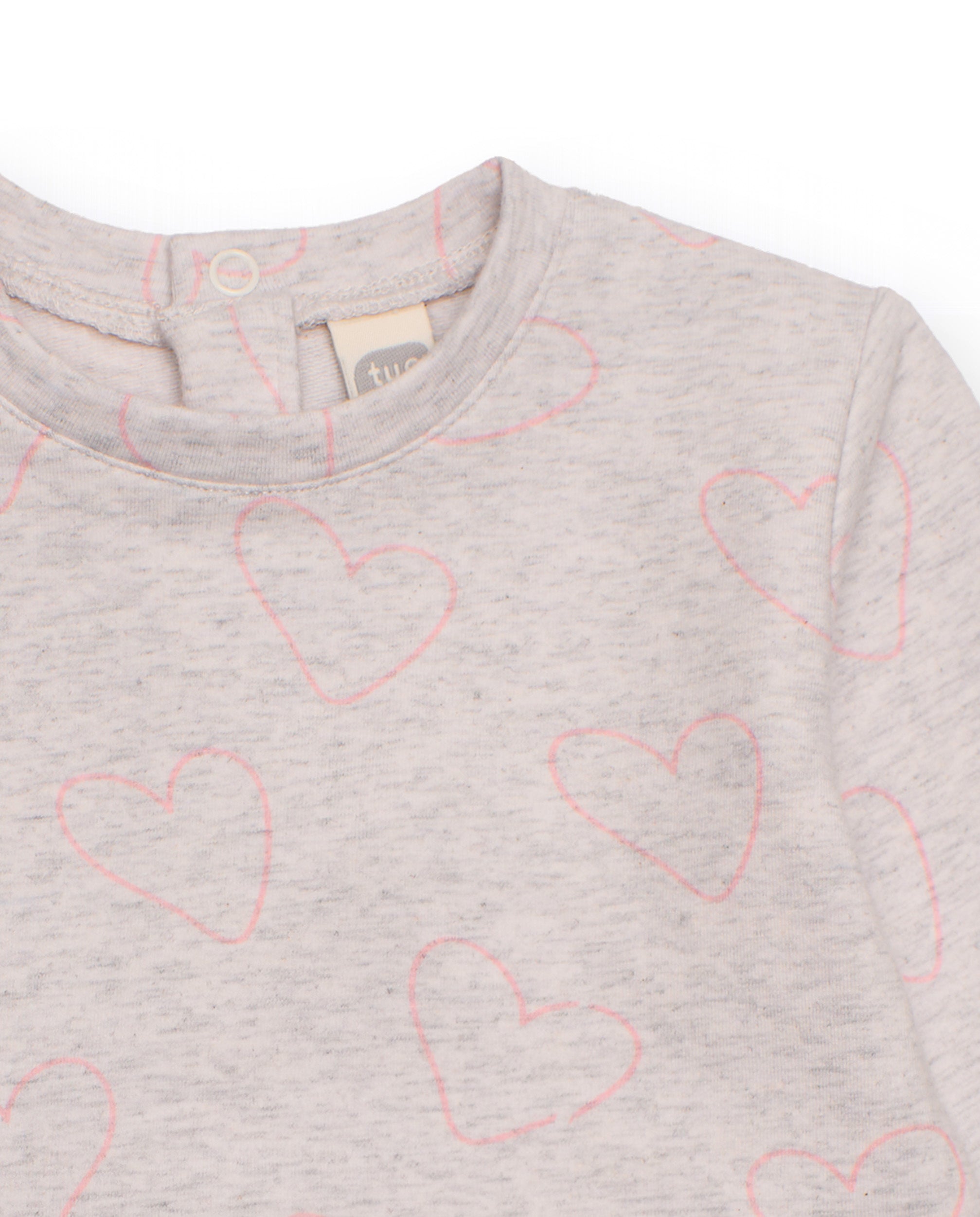Vestido de manga larga para recién nacido con corazones y falda