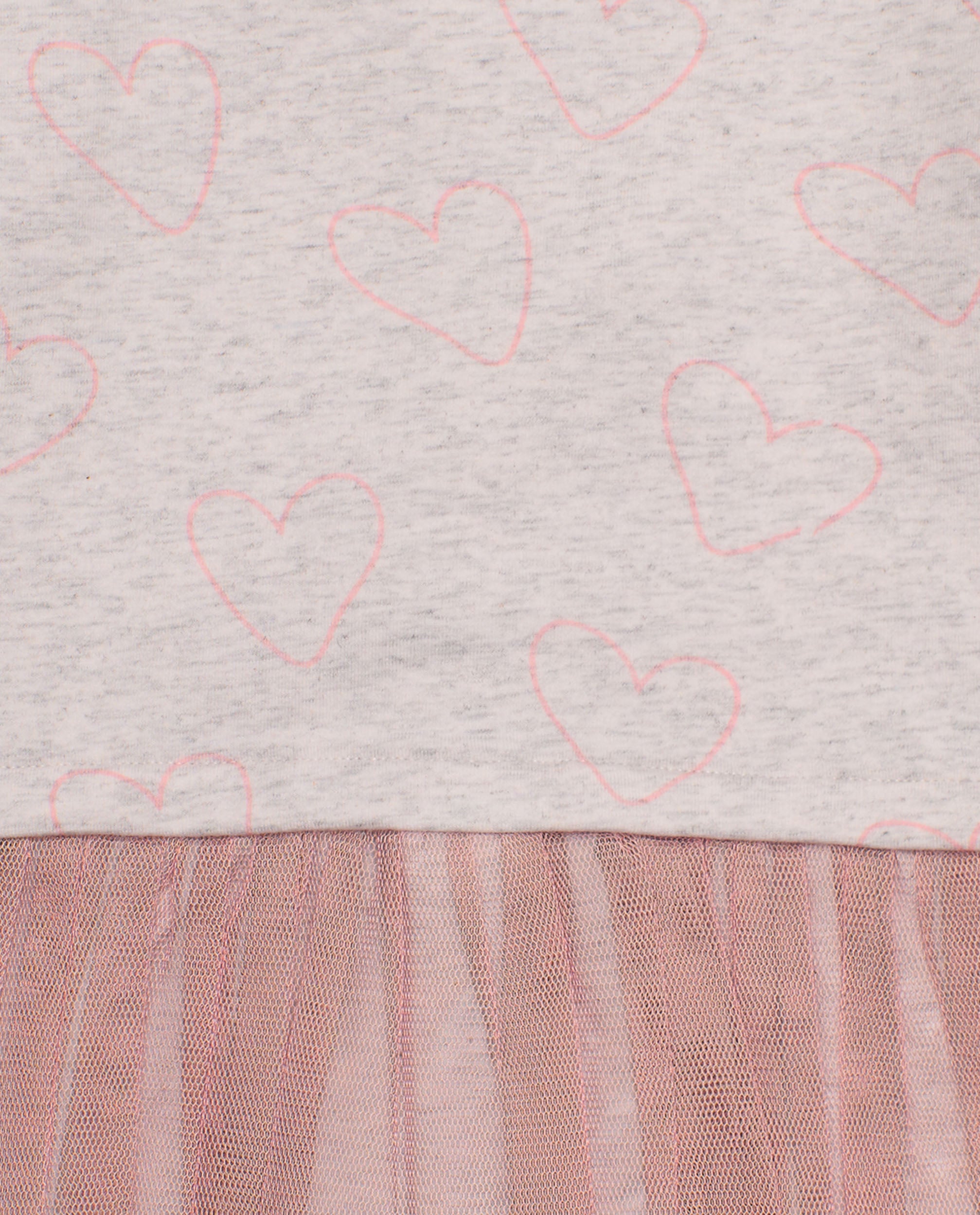 Vestido de manga larga para recién nacido con corazones y falda