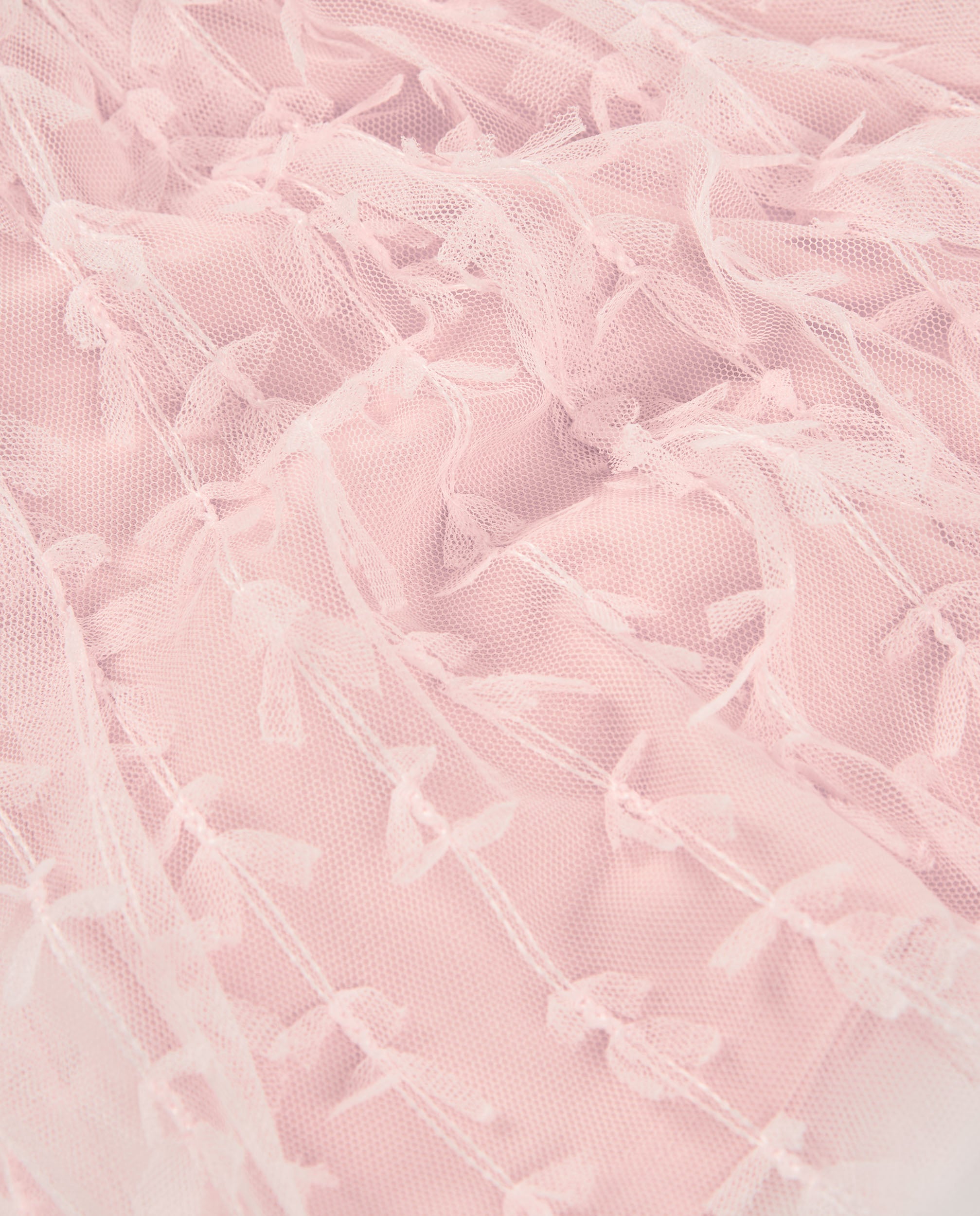 Falda de tul rosa para niña con bordados y cintura elástica