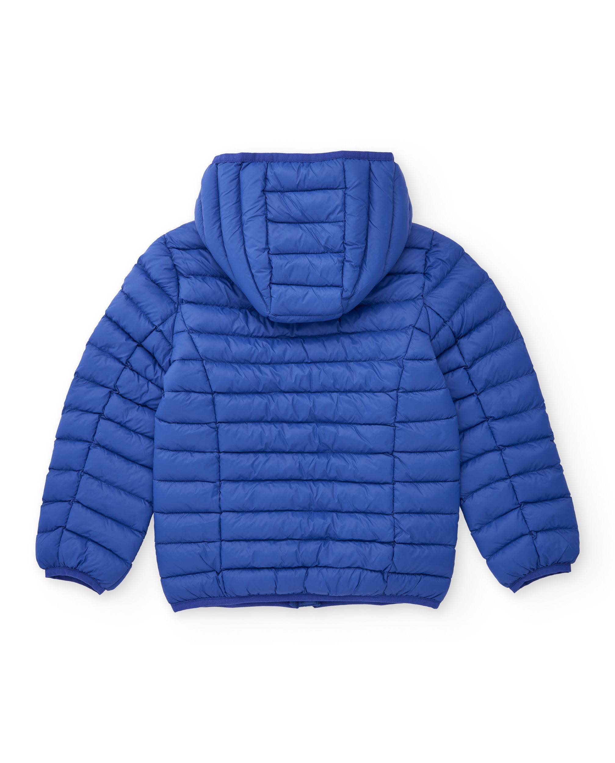 Chaqueta acolchada de niño color azul con capucha