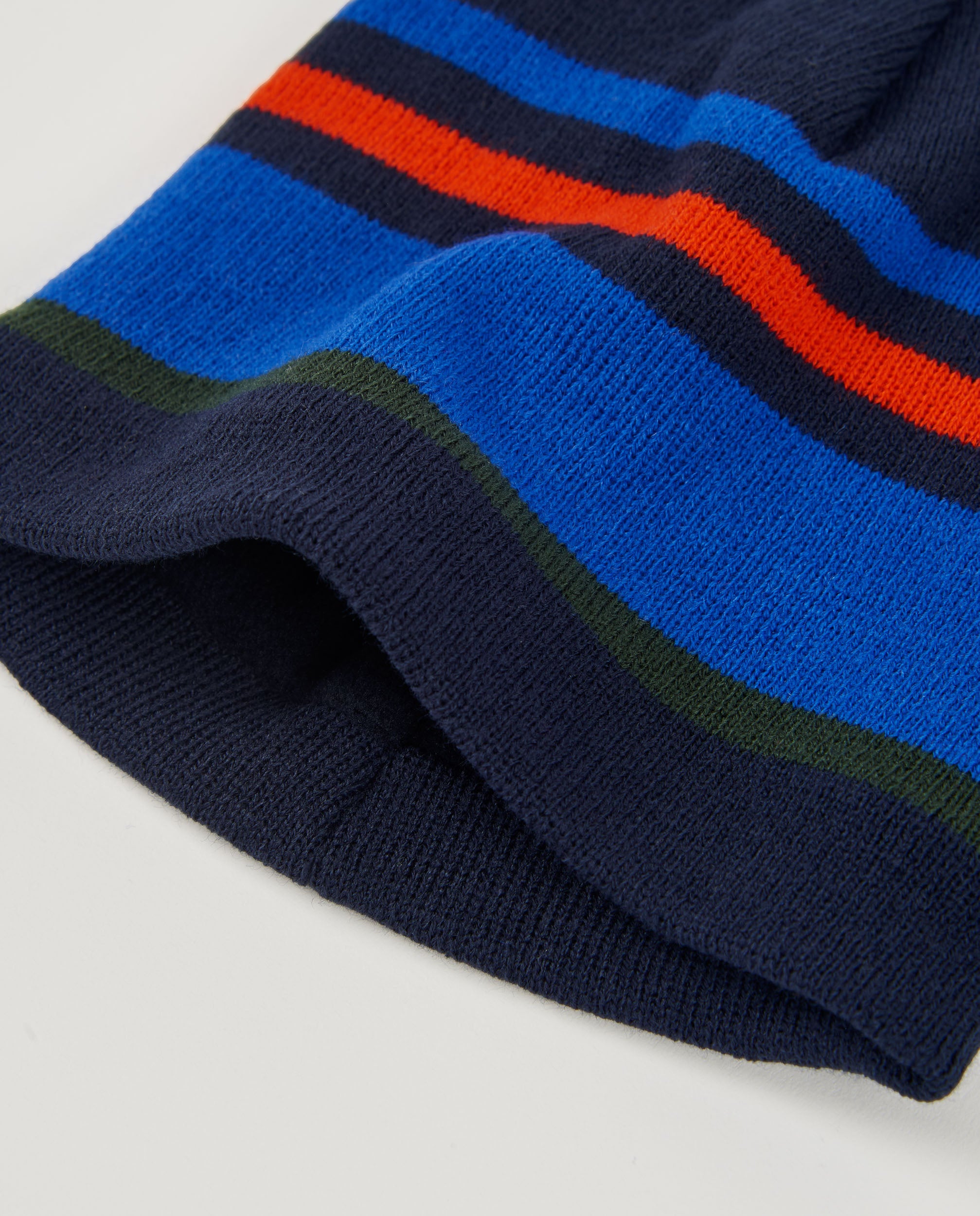 Set de gorro y braga de punto con rayas multicolor