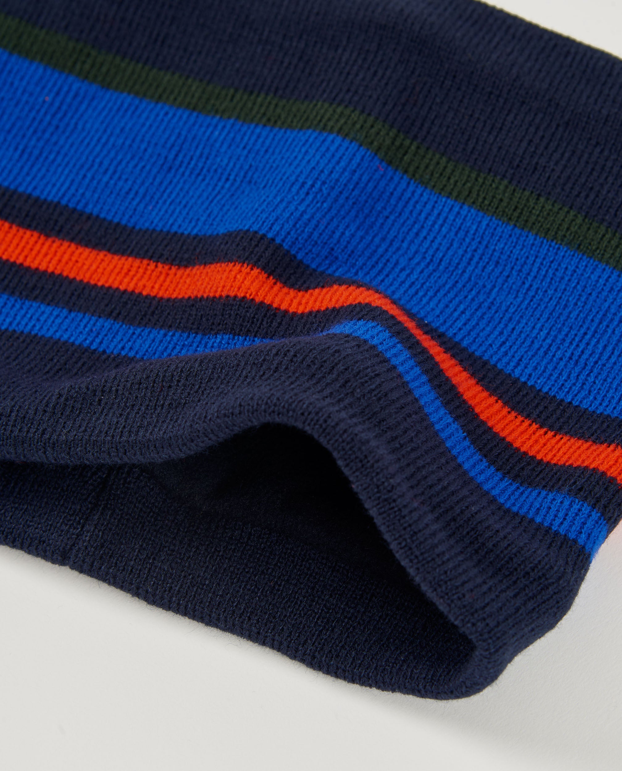 Set de gorro y braga de punto con rayas multicolor