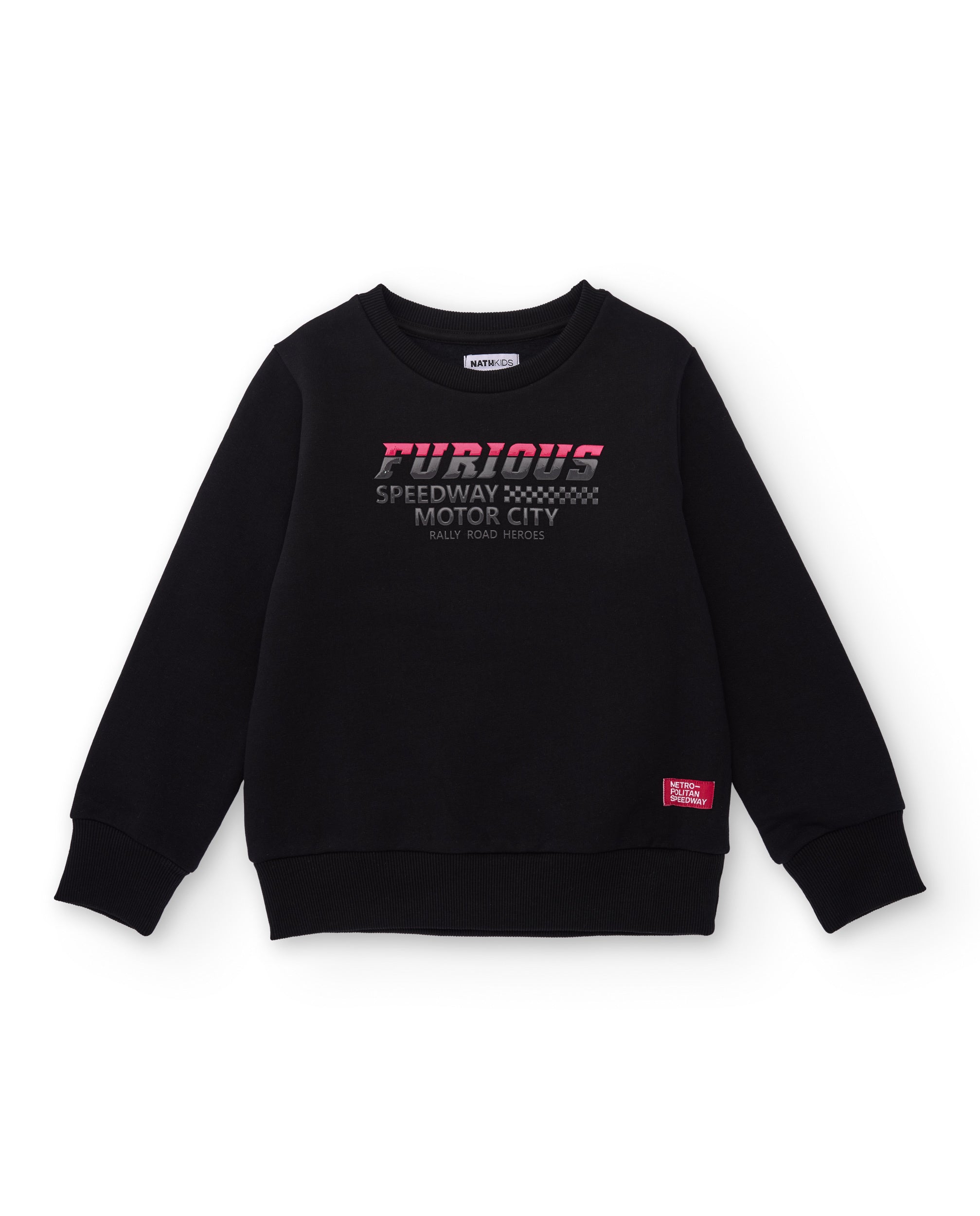 Sudadera negra para niño con estampado “Furious”