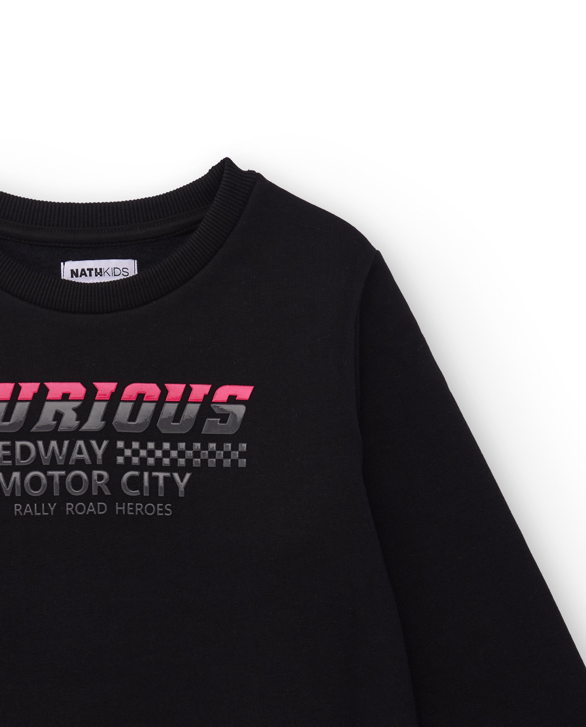 Sudadera negra para niño con estampado “Furious”