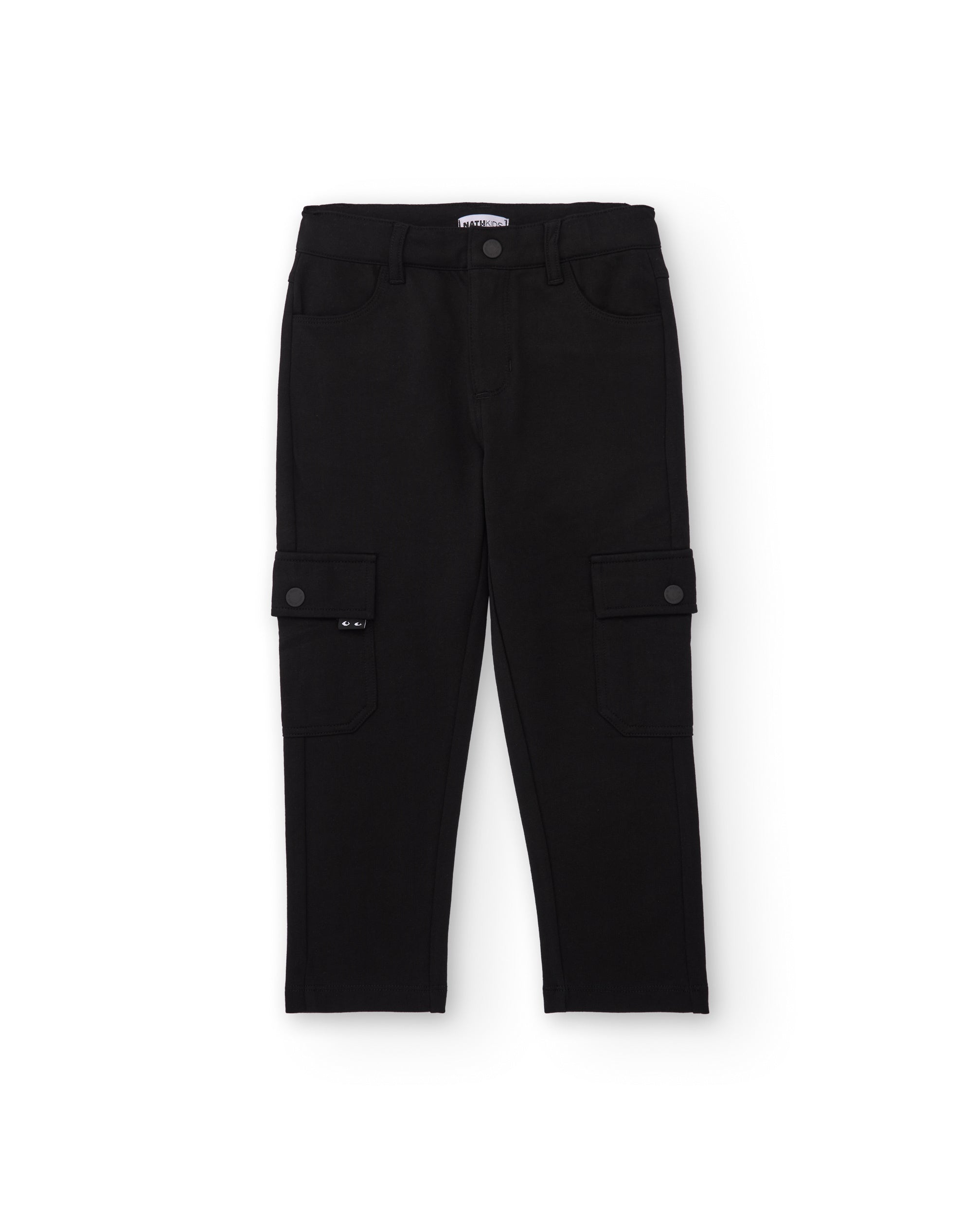 Pantalón cargo negro para niño con bolsillos laterales