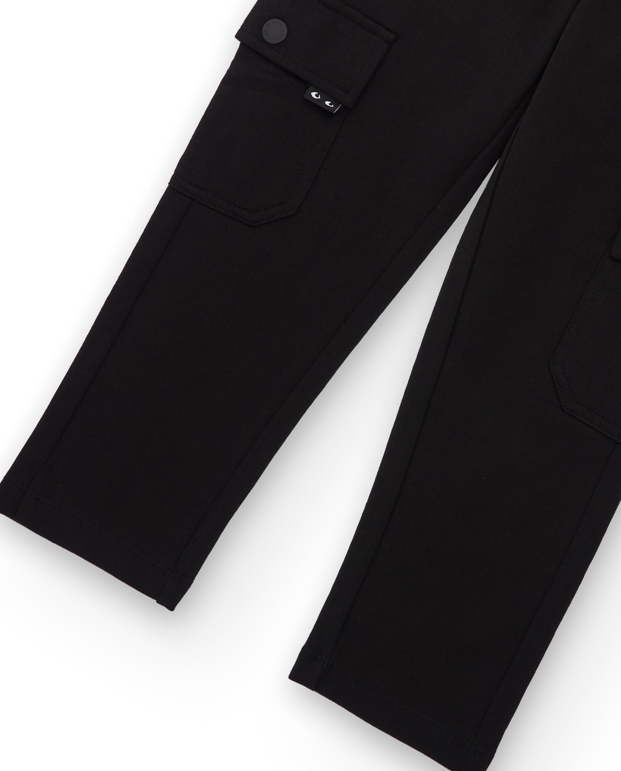 Pantalón cargo negro para niño con bolsillos laterales