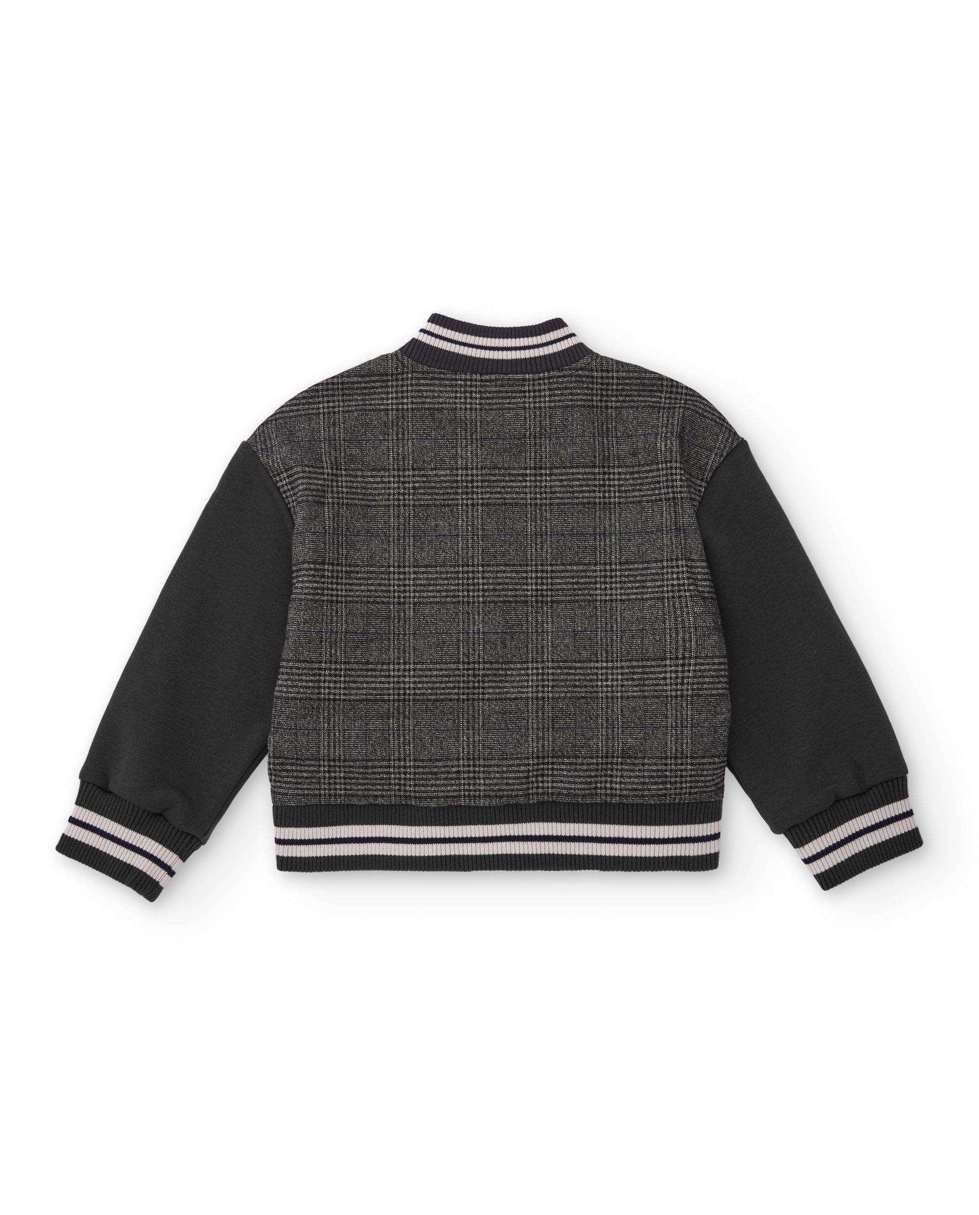 Chaqueta estilo varsity de niño con estampado de cuadros y