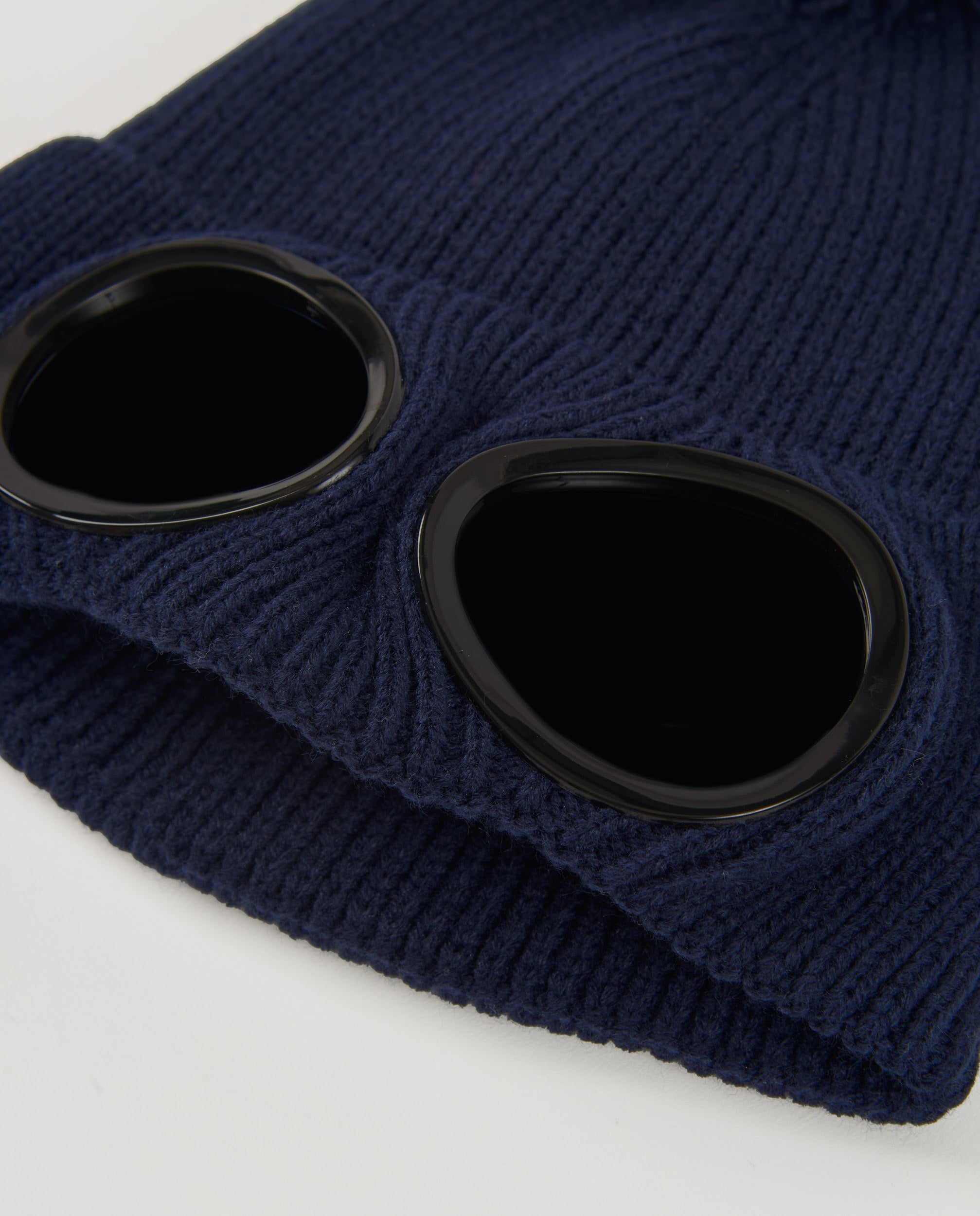 Set de gorro con pompón y braga de punto en azul marino