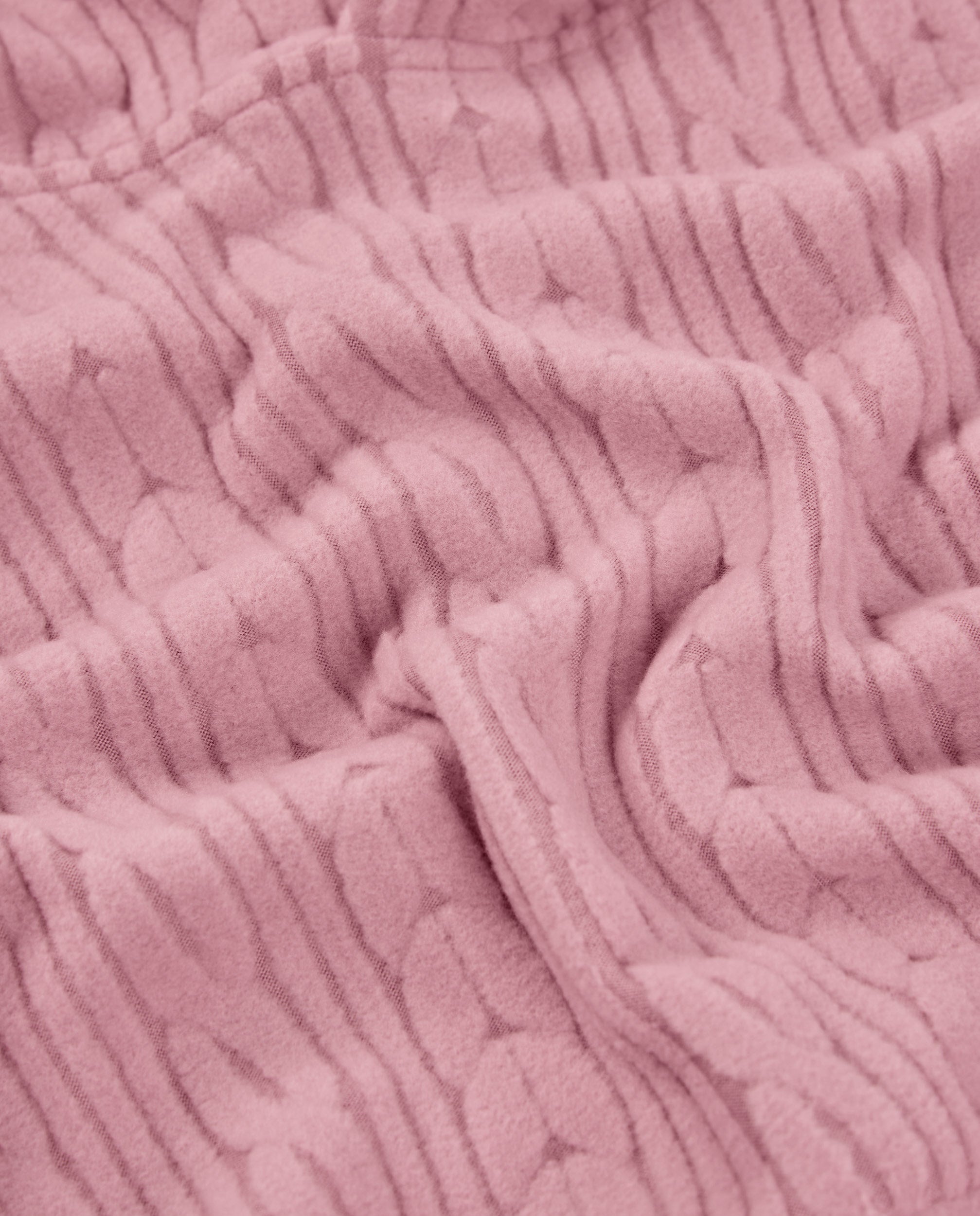 Sudadera de niña rosa con capucha y textura trenzada