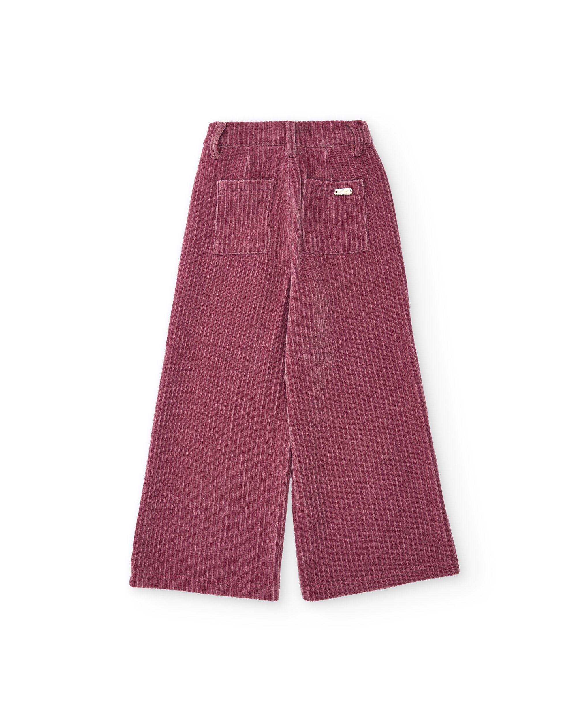 Pantalón de niña de pana ancho en color burdeos