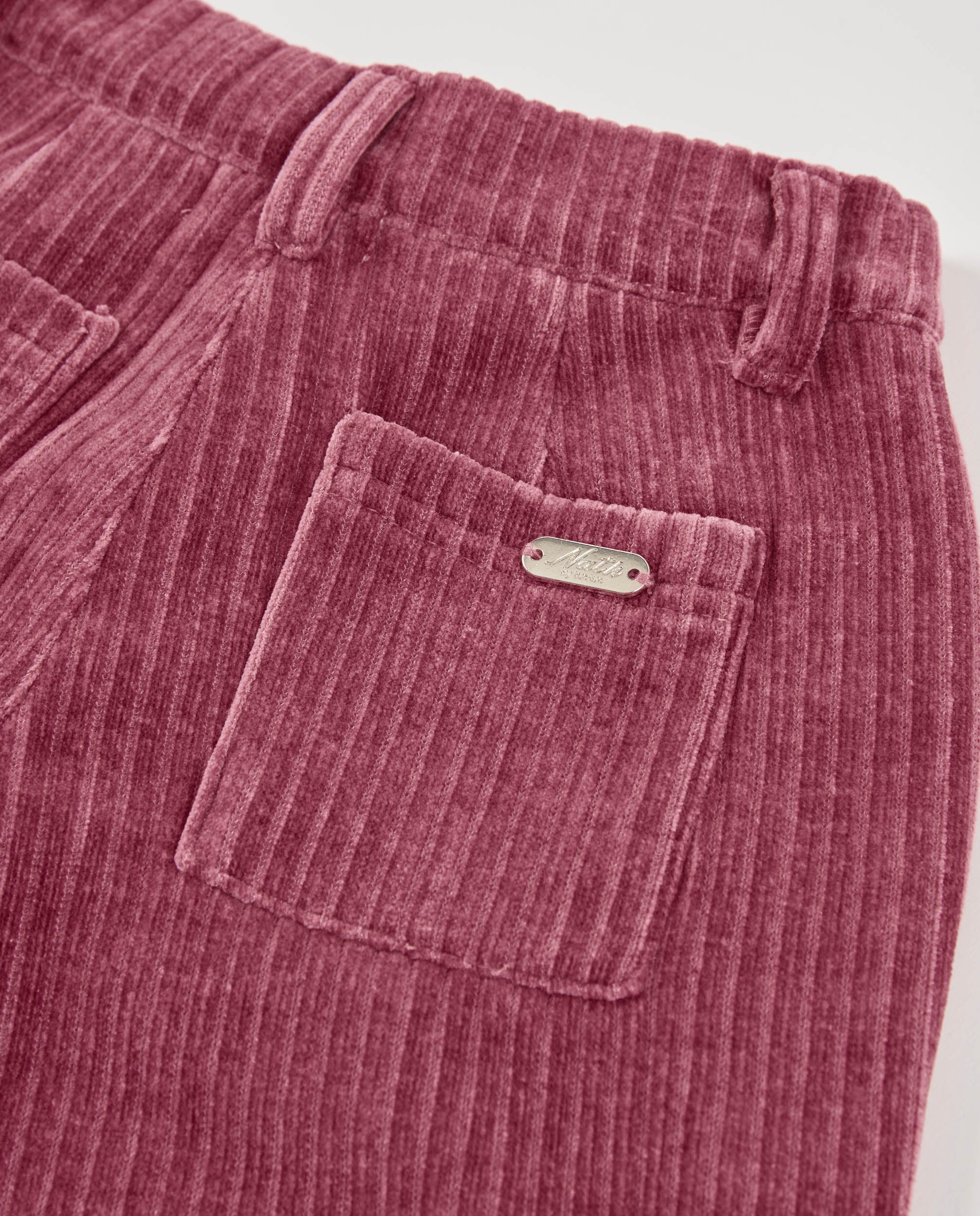 Pantalón de niña de pana ancho en color burdeos