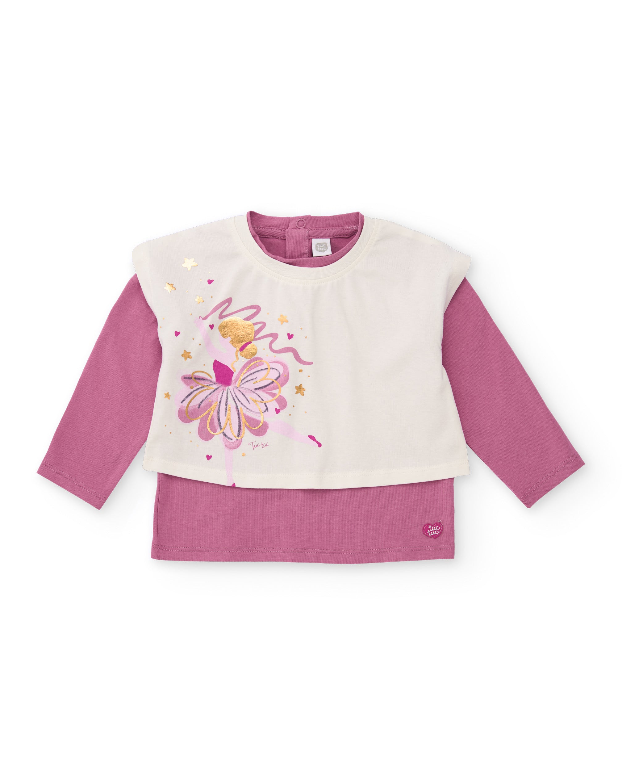 Camiseta de manga larga de niña con estampado de bailarina