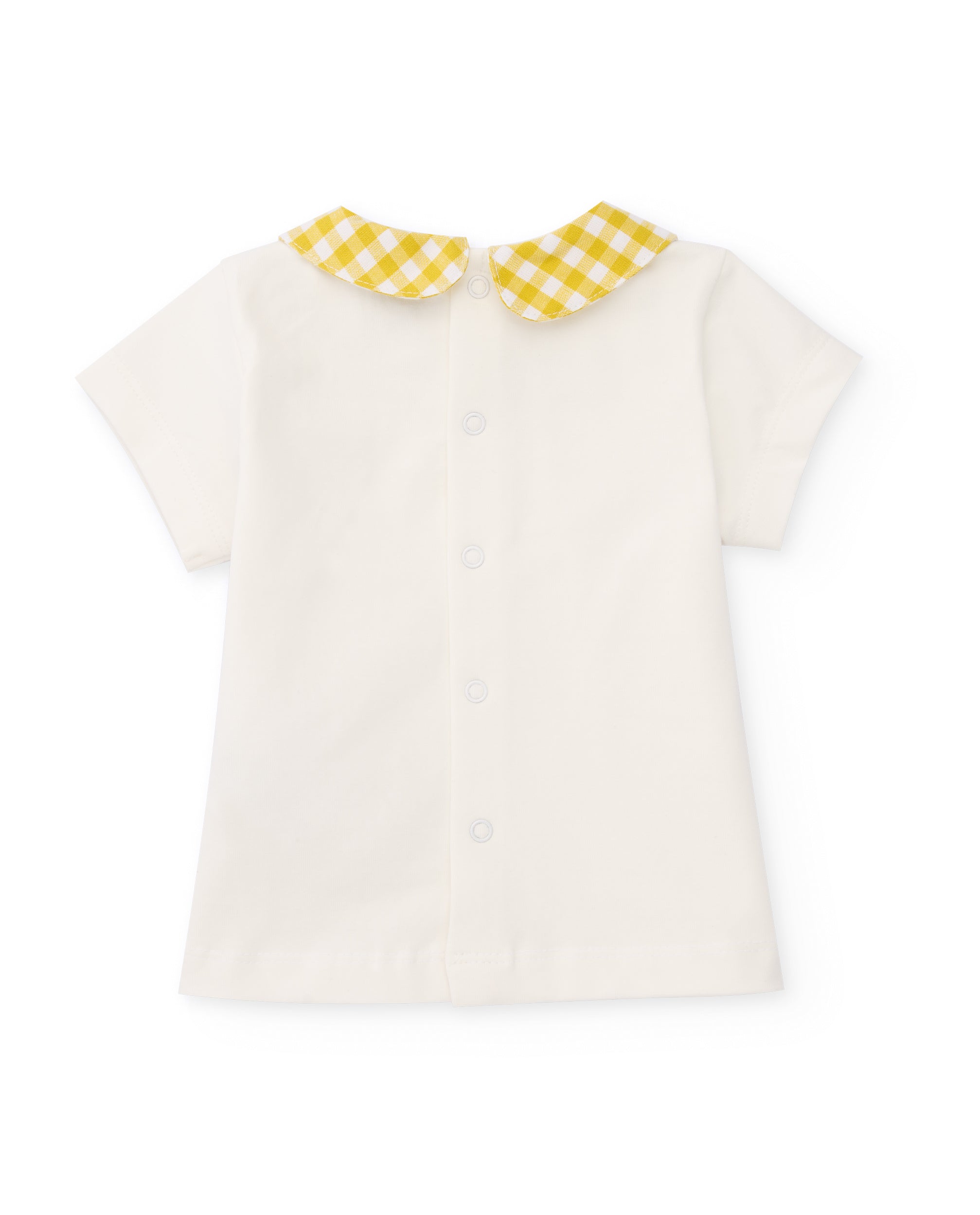 Conjunto de recién nacido de punto y estampado vichy