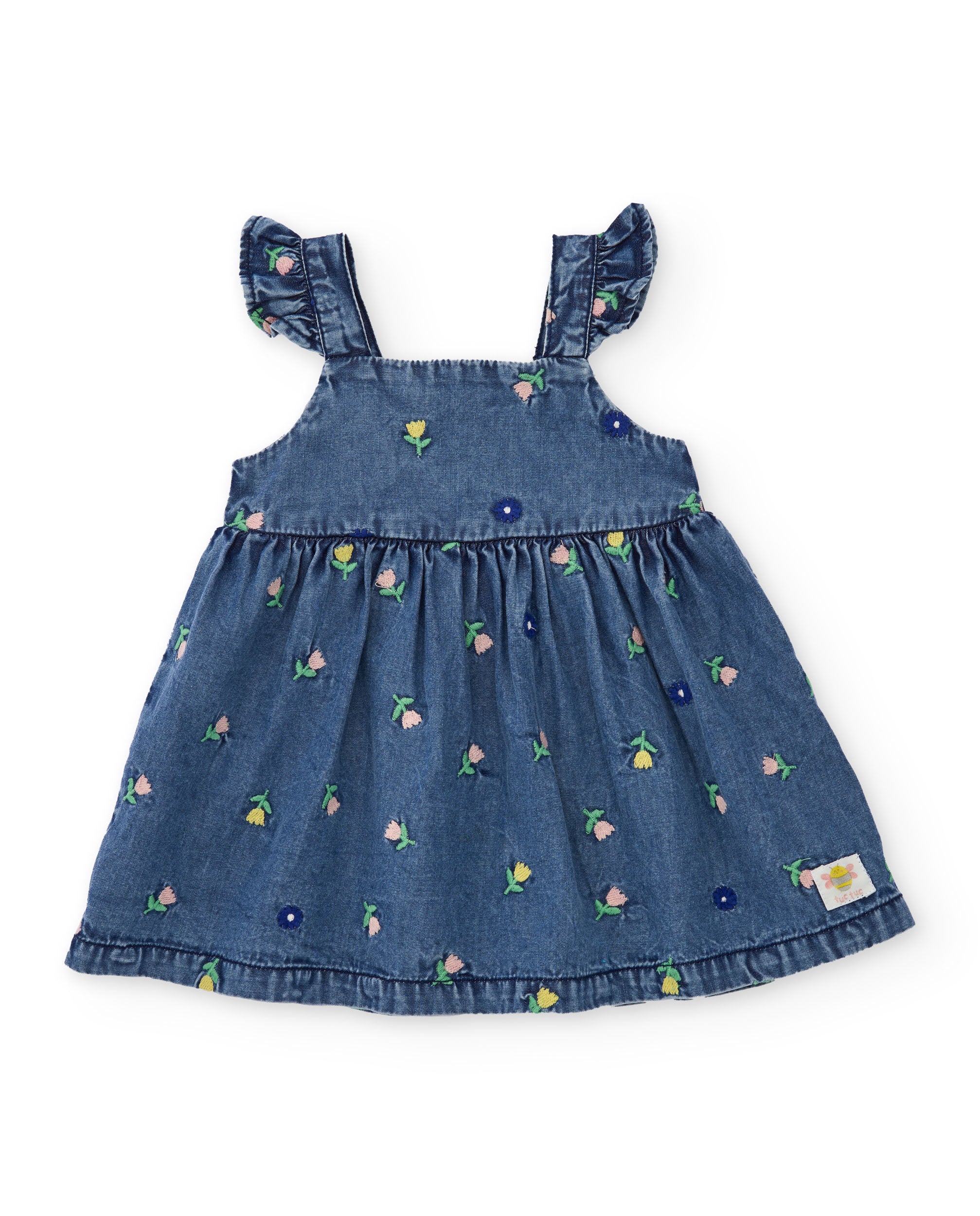 Vestido de recién nacido de plana en denim