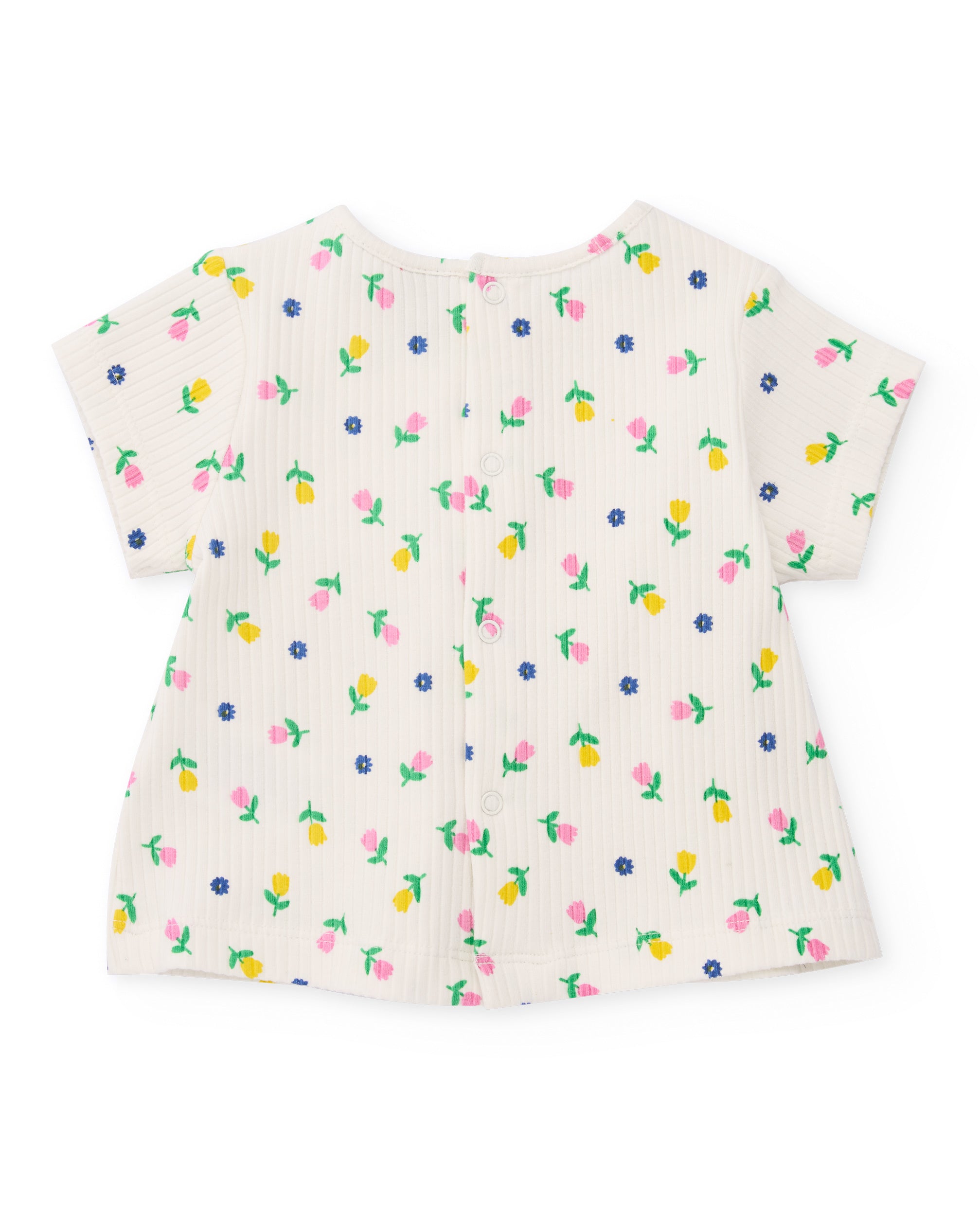 Conjunto de recién nacido de punto y diseño floral