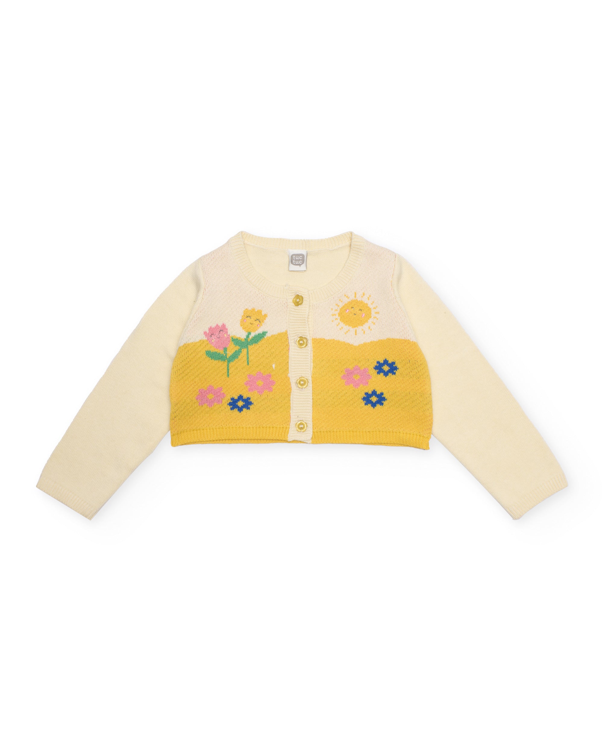 Chaqueta de recién nacido de tricot y motivos florales