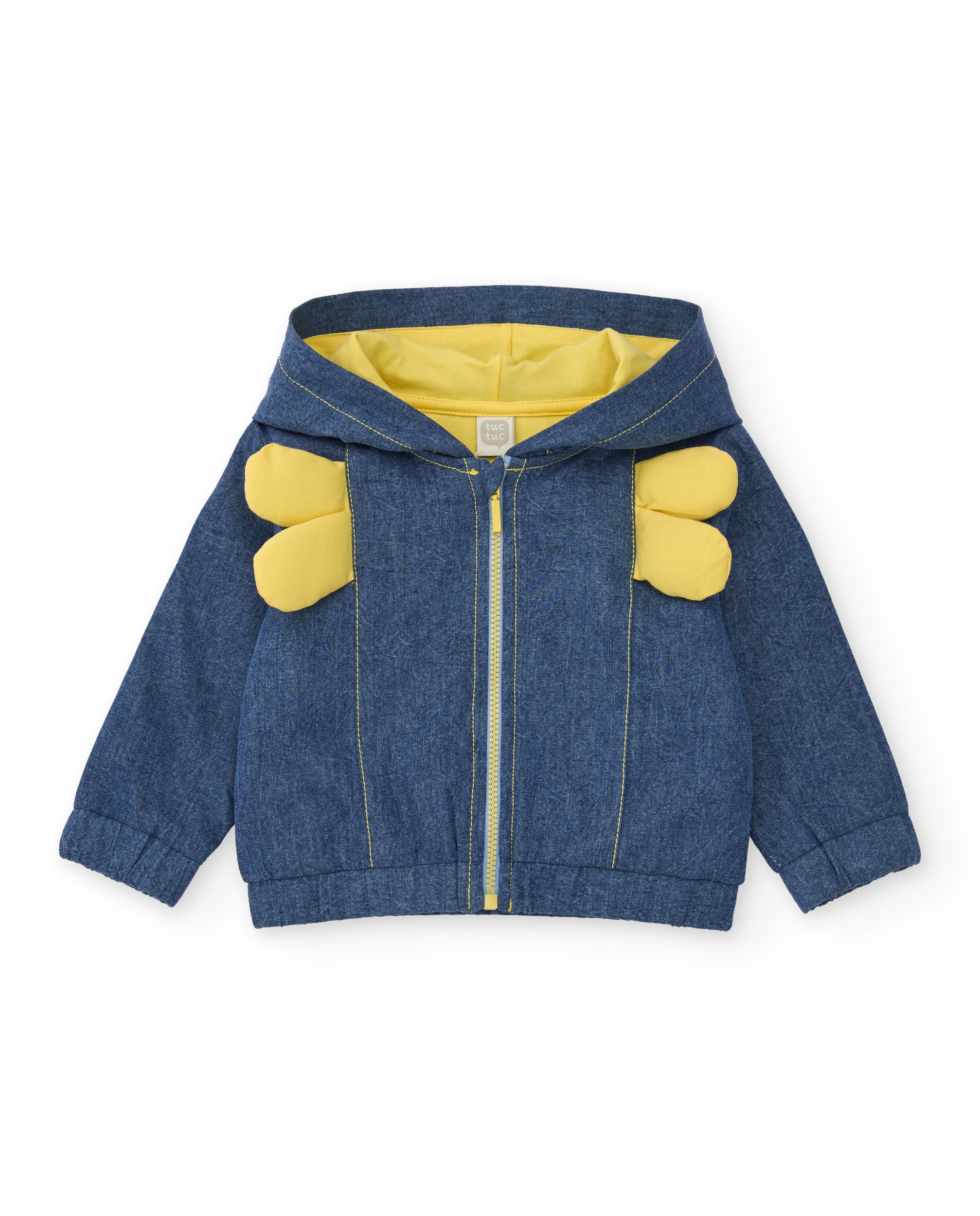 Chaqueta de recién nacido de plana en denim
