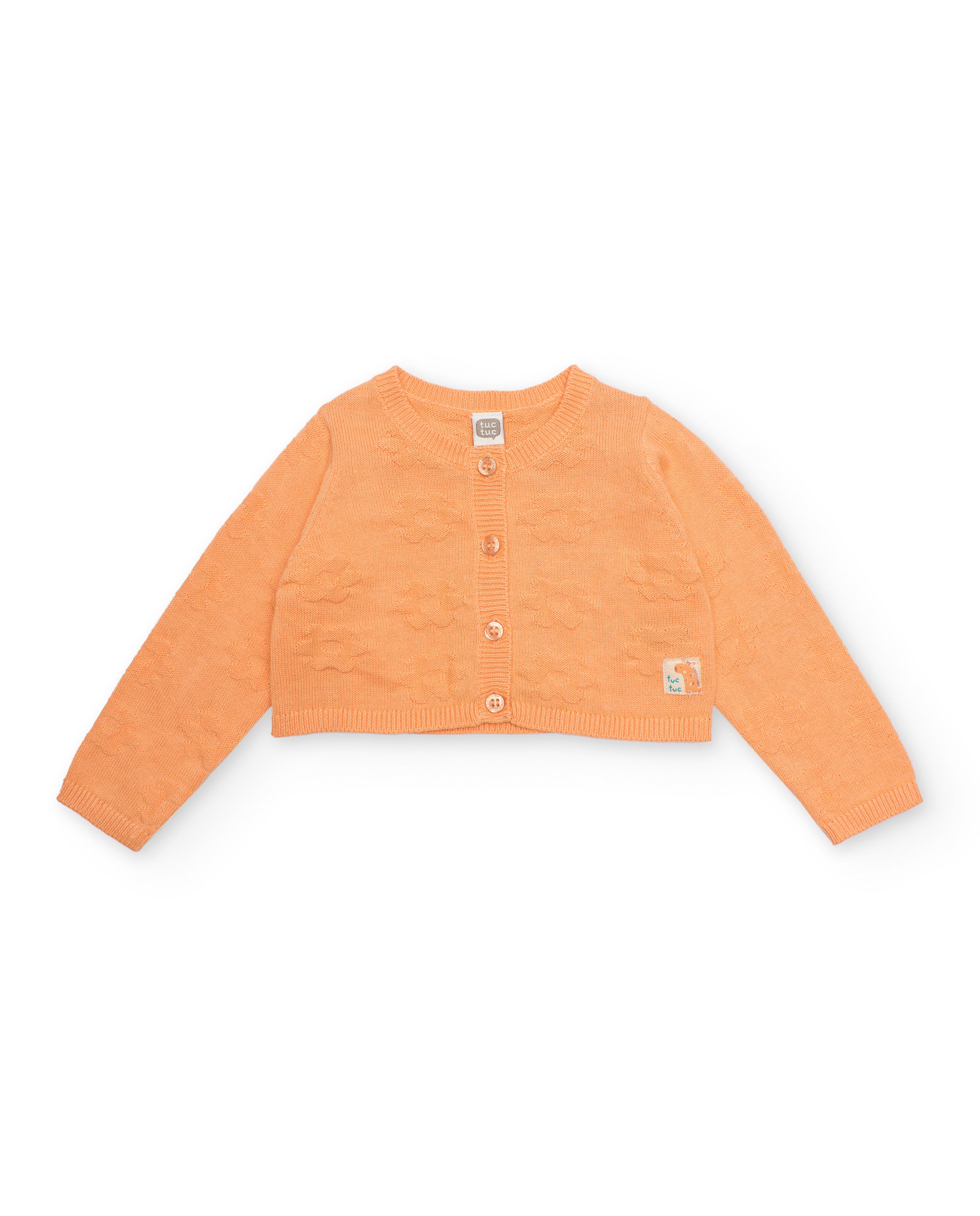 Chaqueta de recién nacido de tricot y diseño en relieve