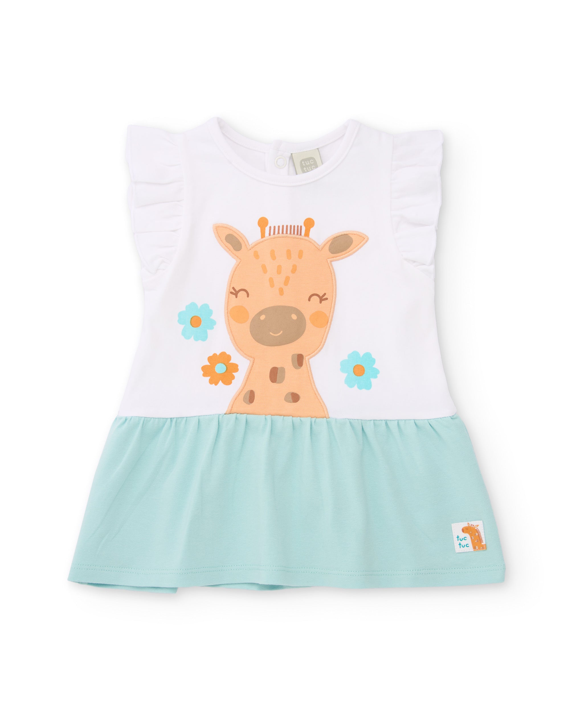 Vestido de recién nacido de punto y diseño jirafas
