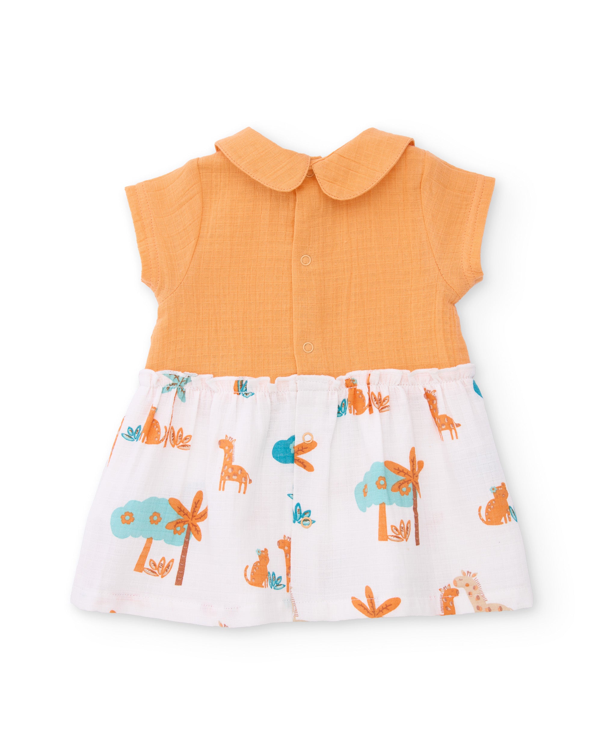 Vestido de recién nacido de plana con botones a presión