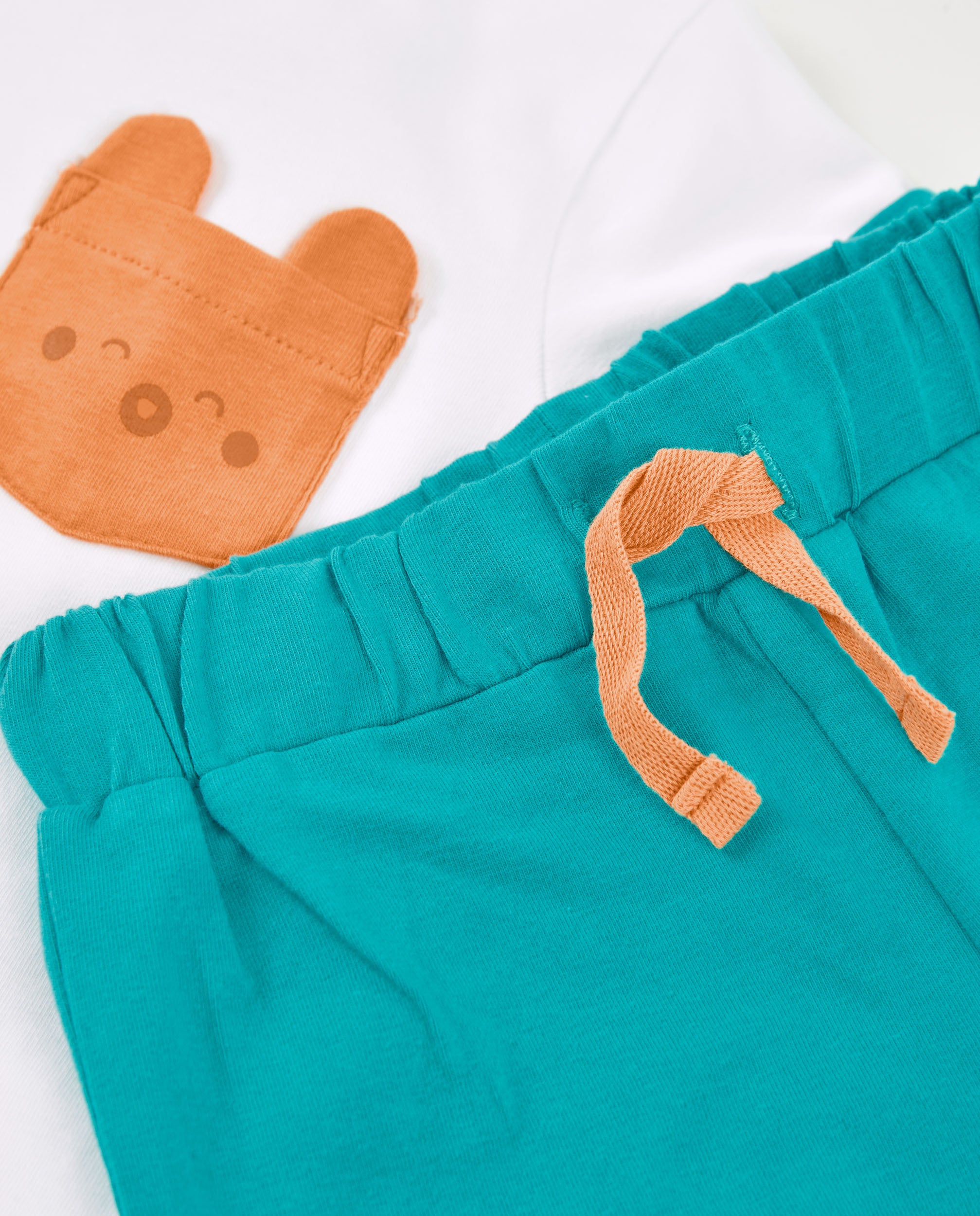 Conjunto de recién nacido de punto y bolsillo decorativo
