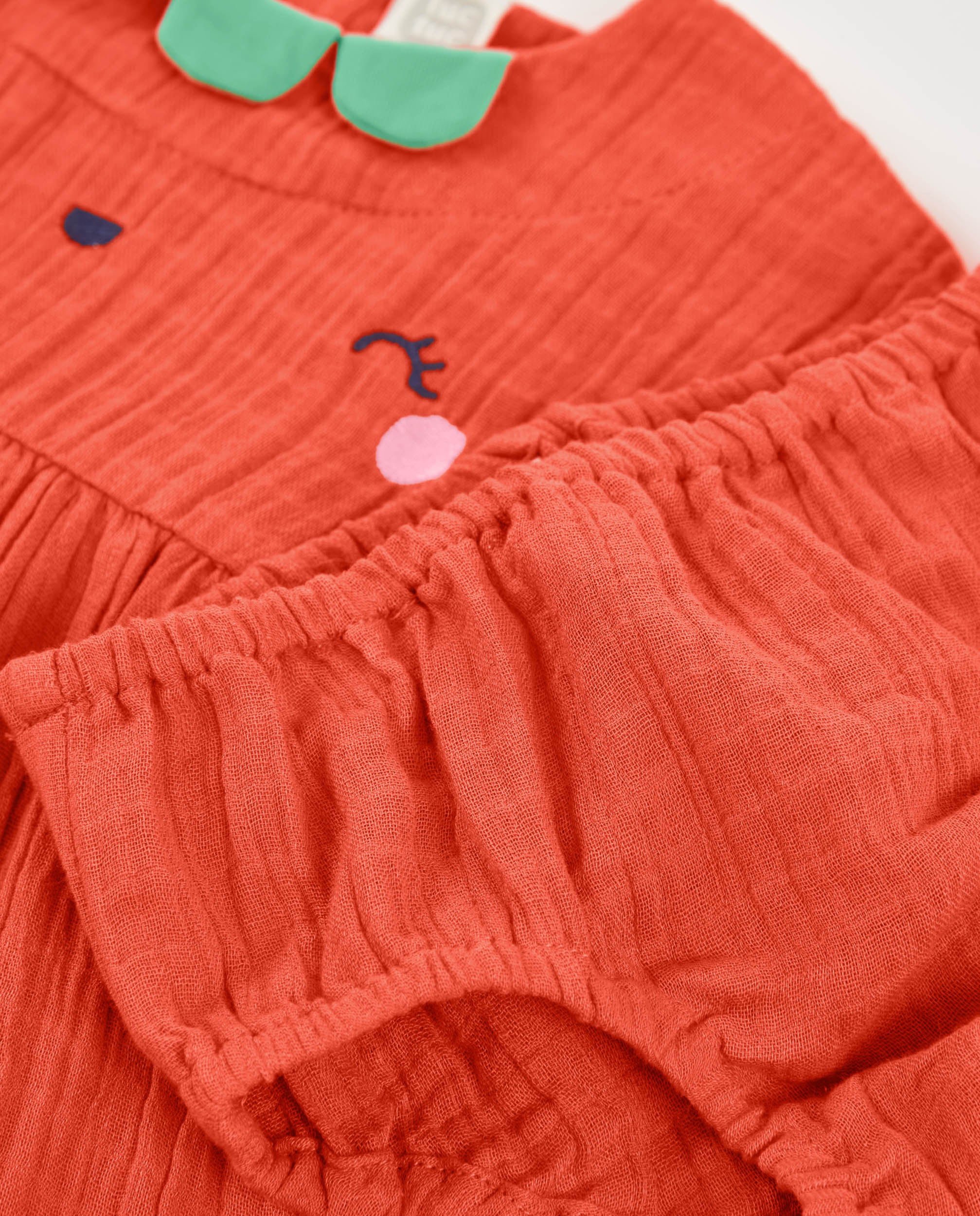Vestido de recién nacido de plana y diseño fresita