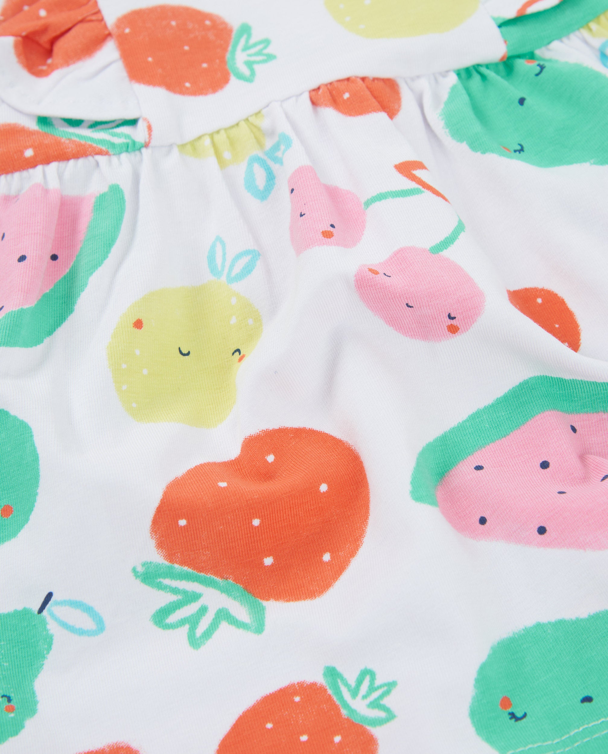 Vestido de recién nacido de punto y diseño de frutas