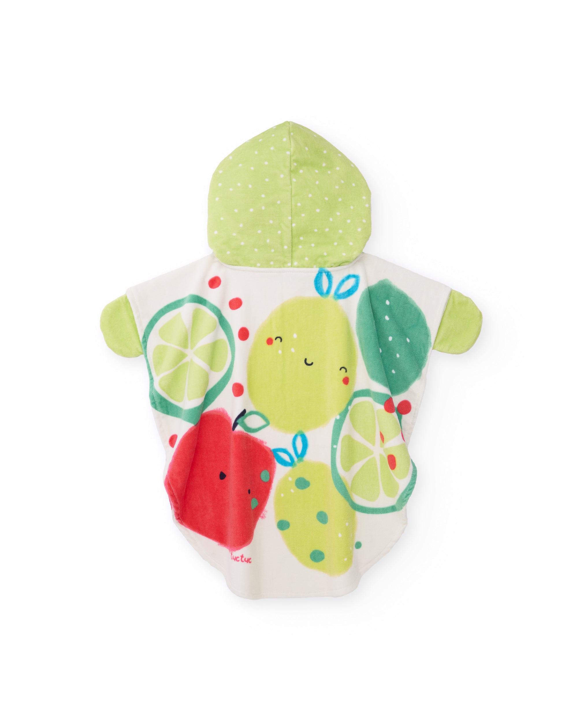 Toalla poncho de recién nacido de punto y detalles en relieve