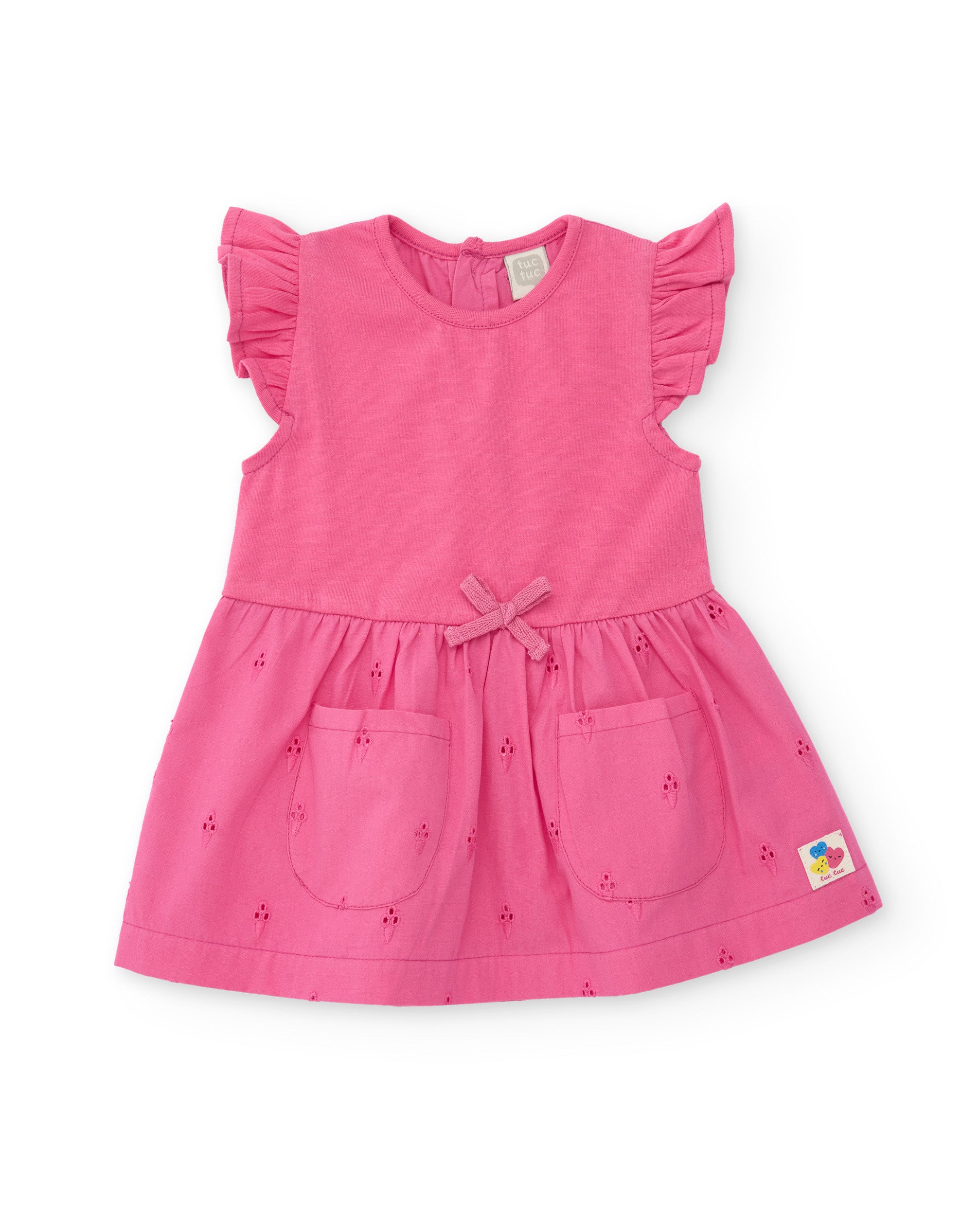 Vestido de recién nacido de plana con delicados bordados