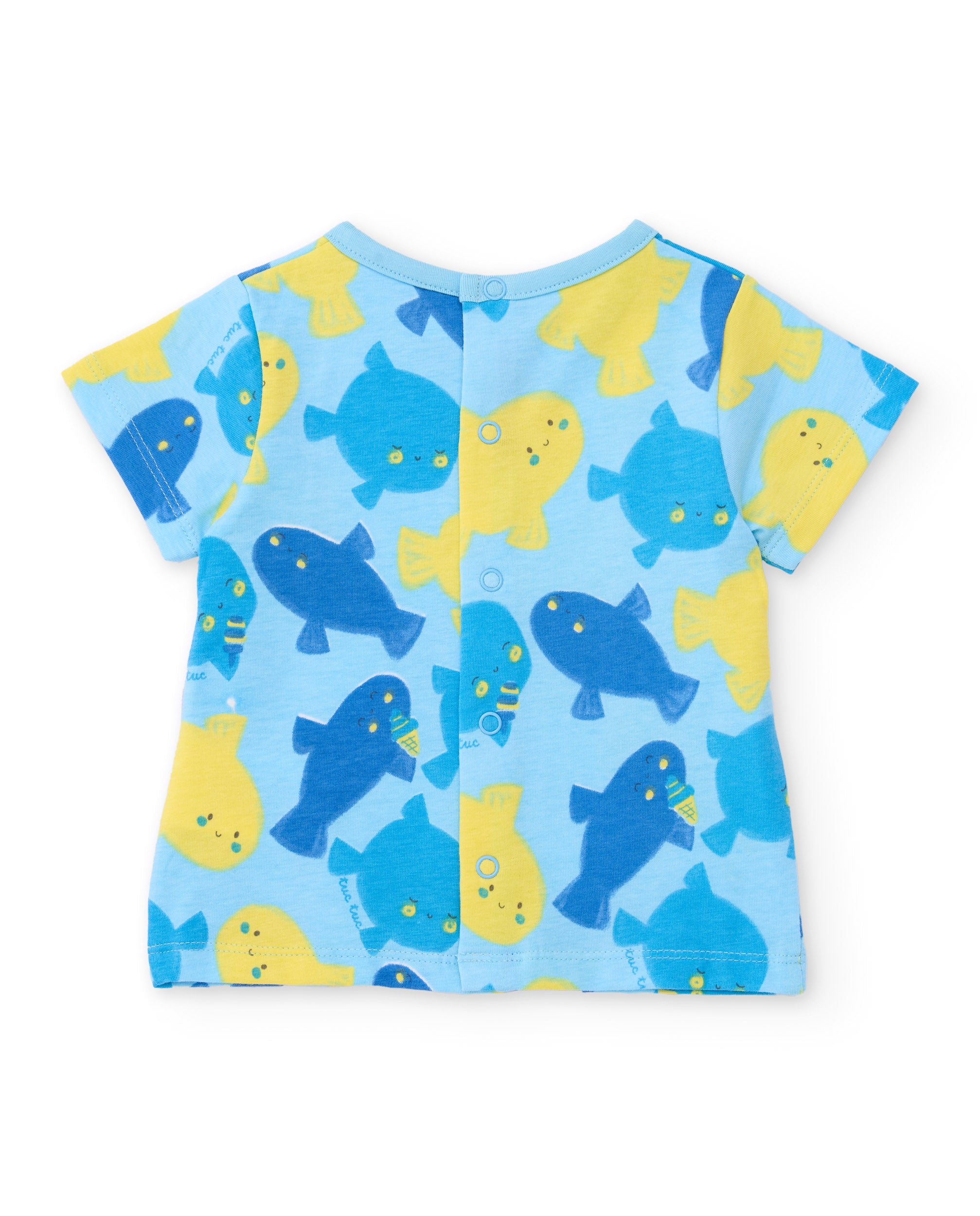 Conjunto de recién nacido de punto y estampado de peces