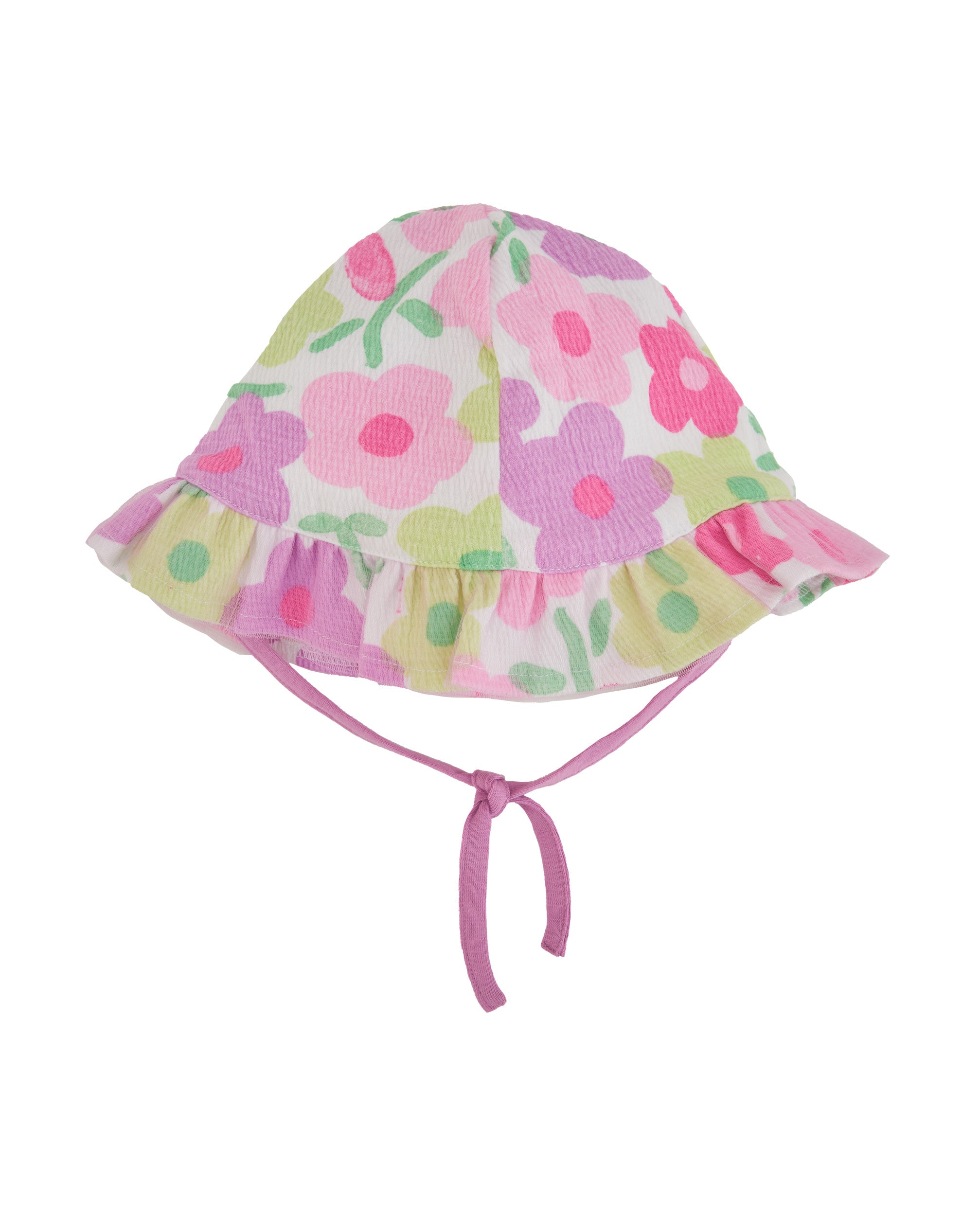 Gorro de recién nacido de punto y estampado floral