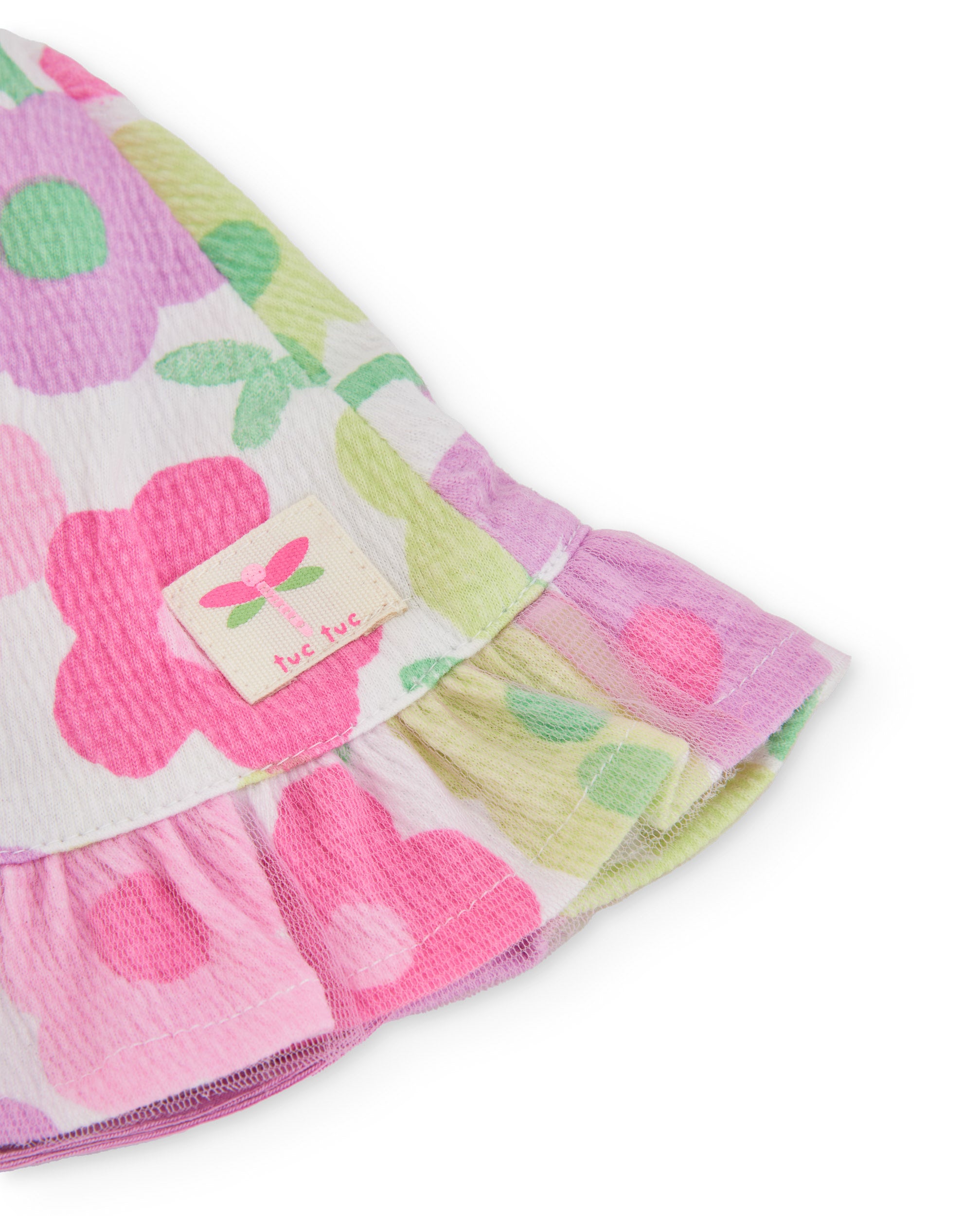 Gorro de recién nacido de punto y estampado floral
