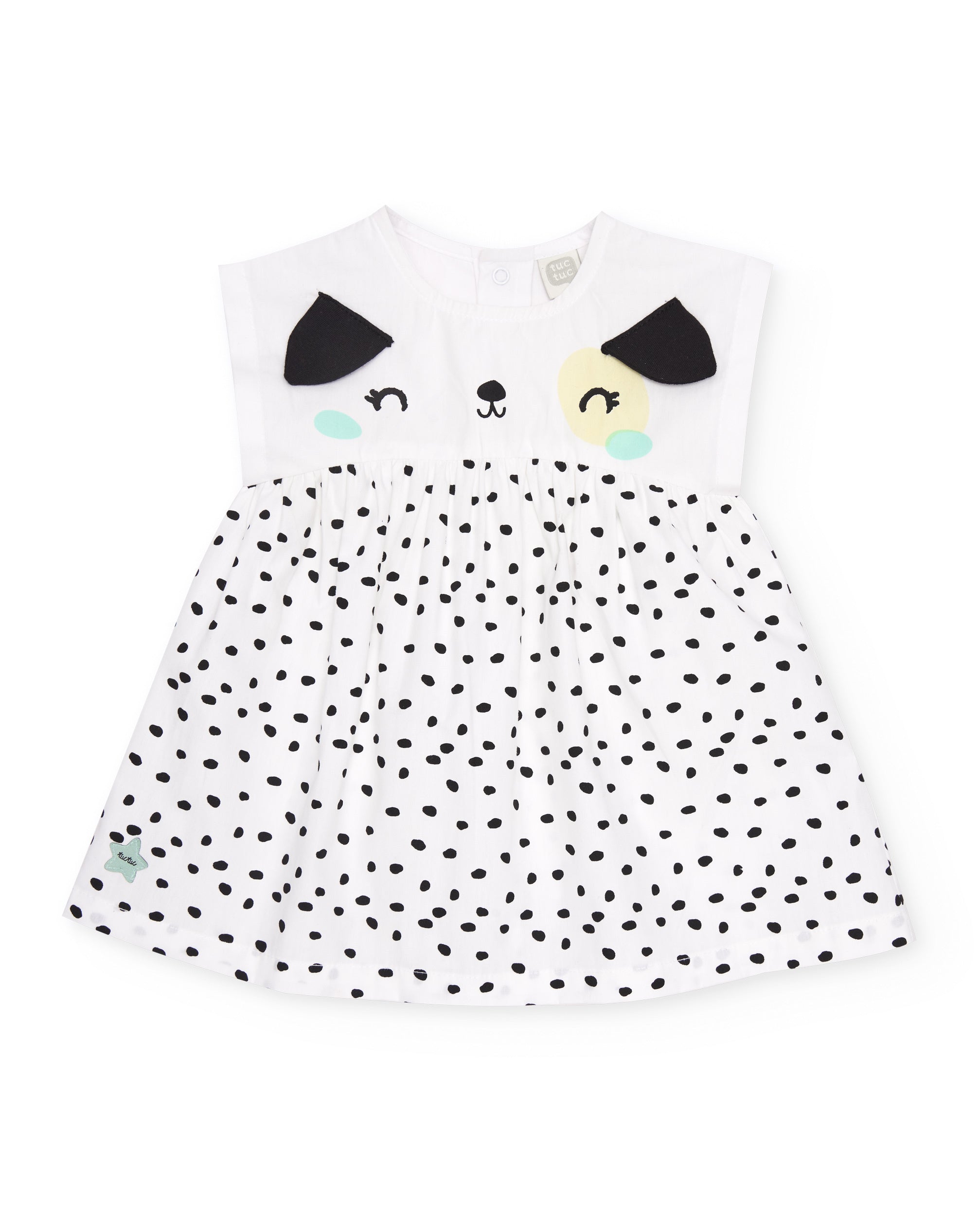Vestido de recién nacido de plana y diseño de manchitas