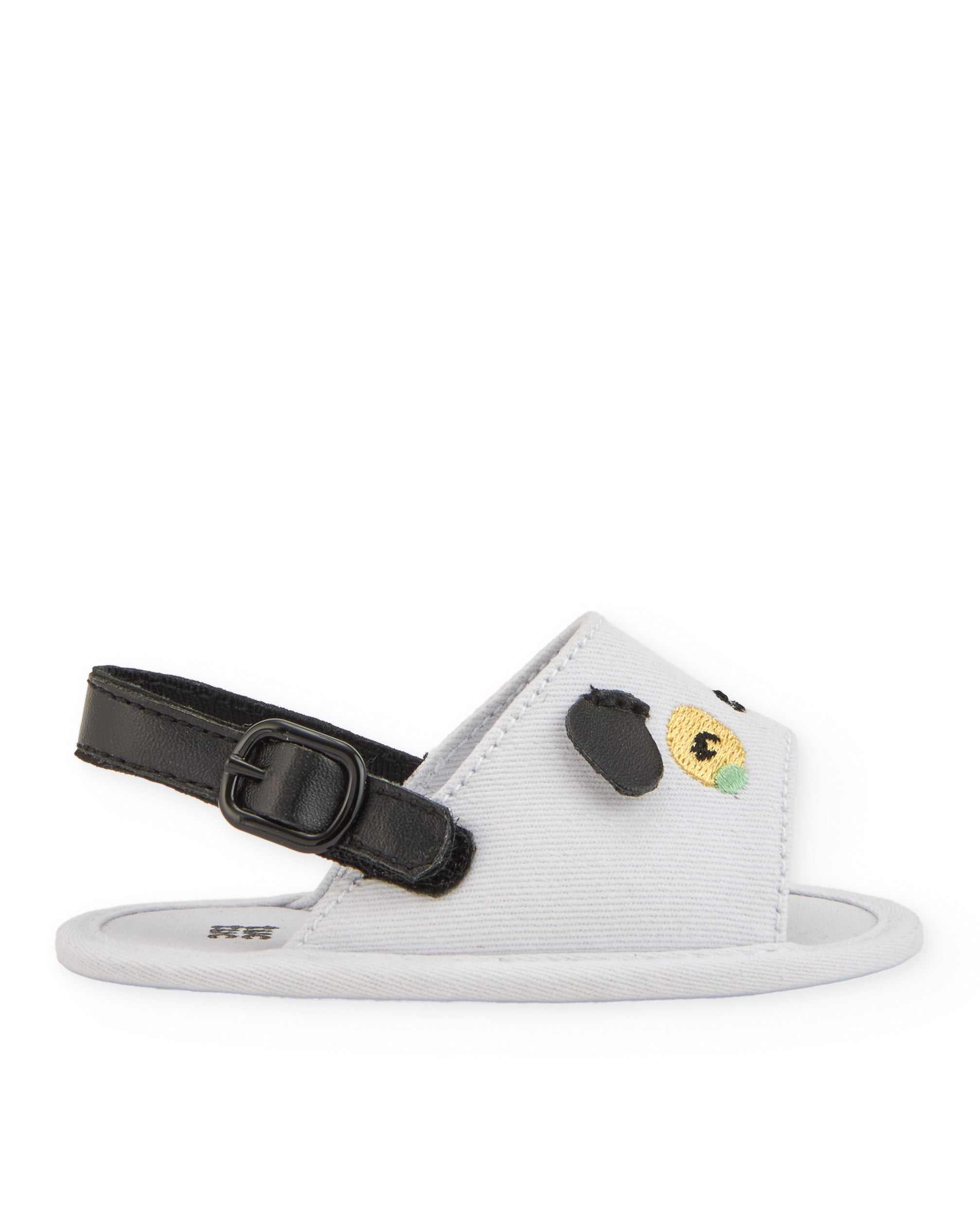 Sandalias de recién nacido de plana y detalles frontales