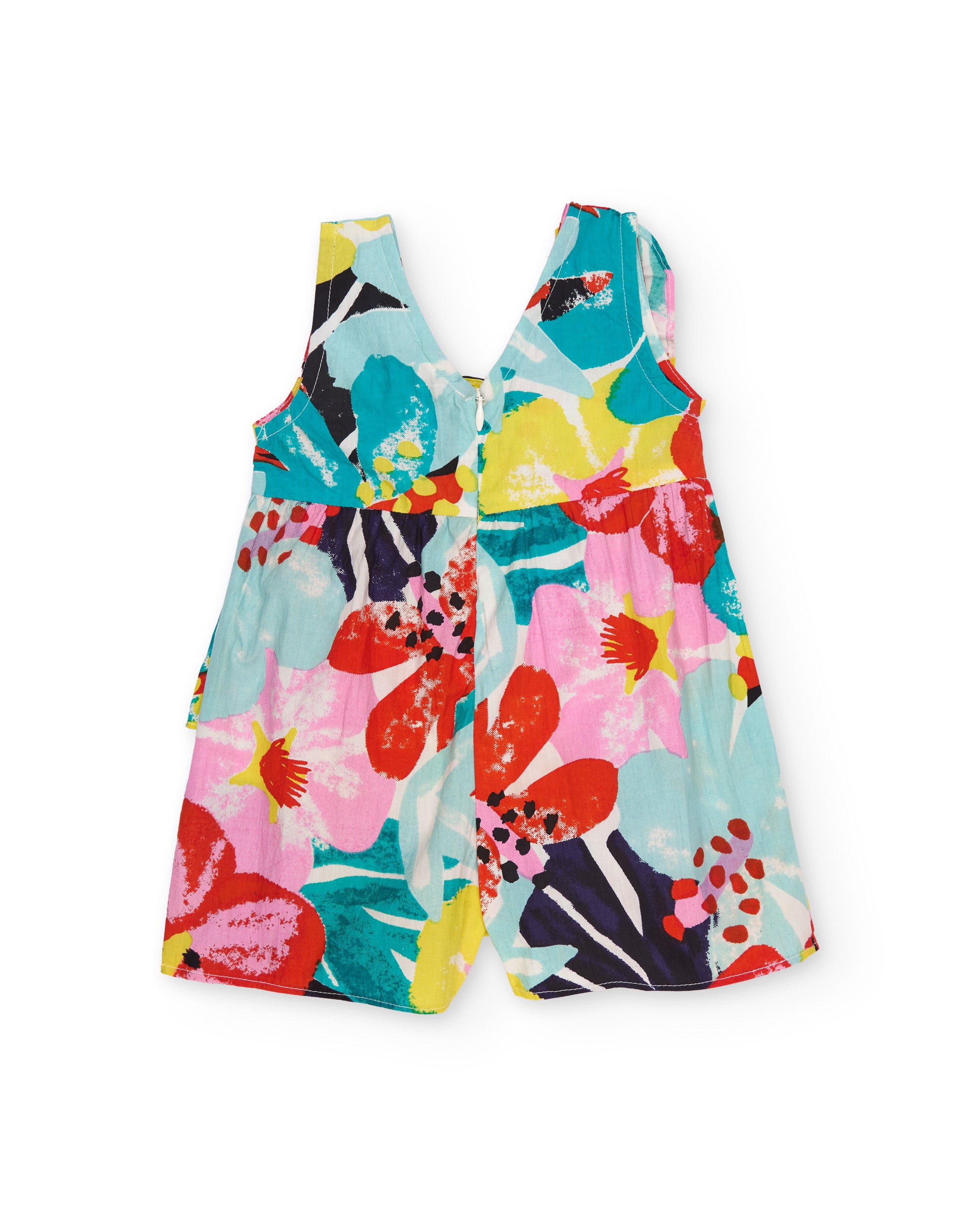 Mono corto de niña estampado floral multicolor con volante