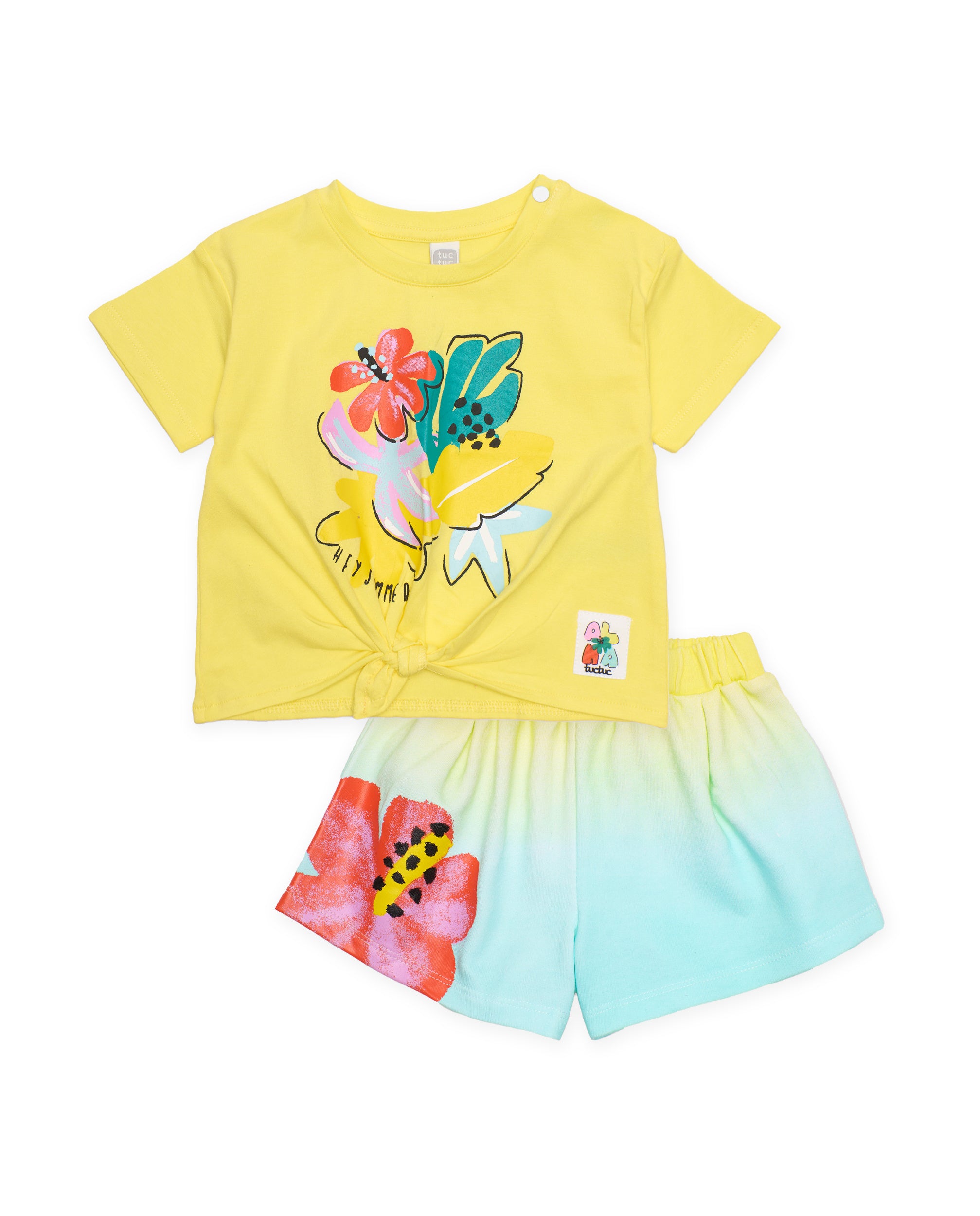 Conjunto de niña de punto y nudo decorativo